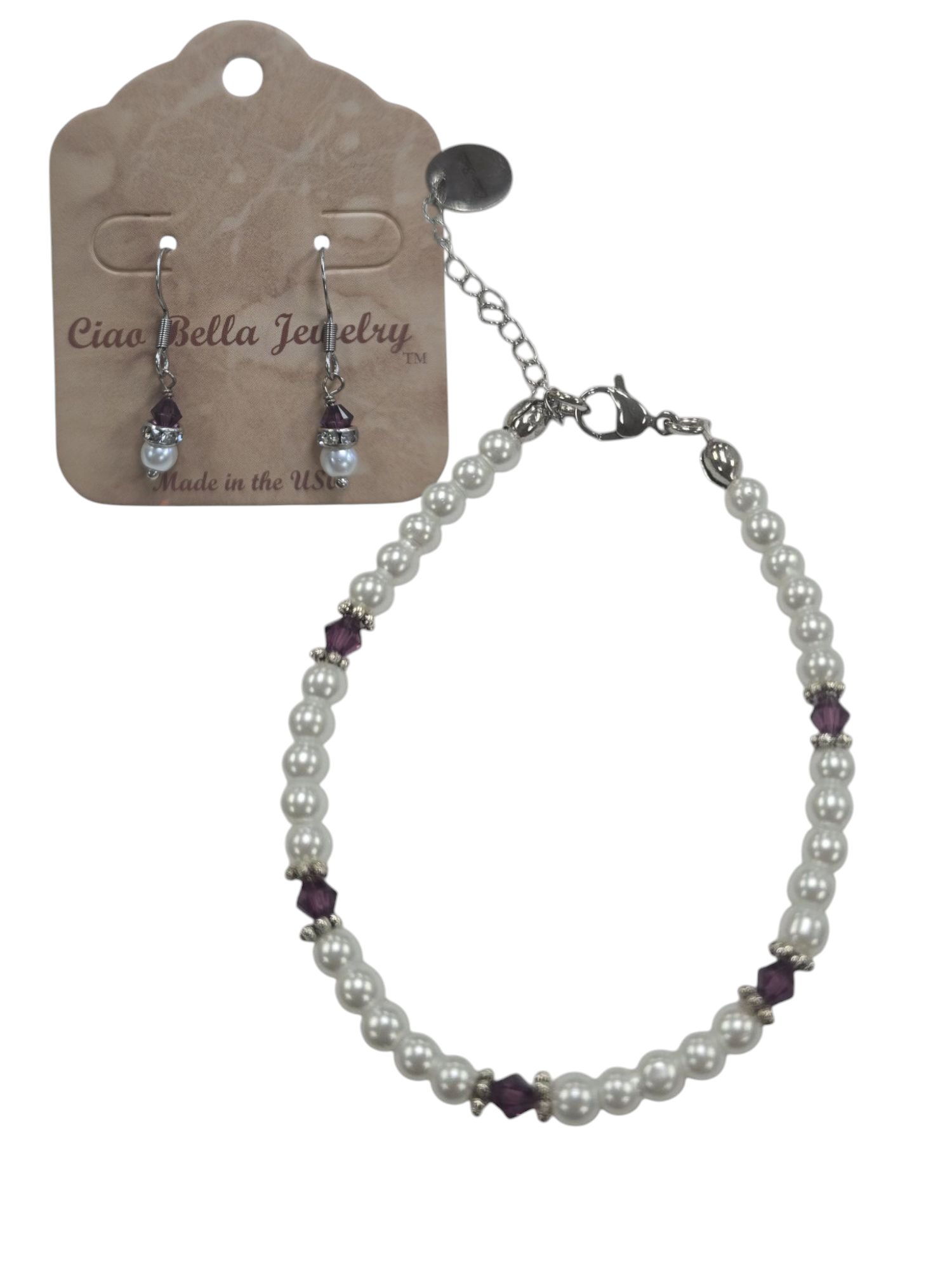 Austrian Crystal Birthstone and Pearl Set Necklace/Bracelet/Earring