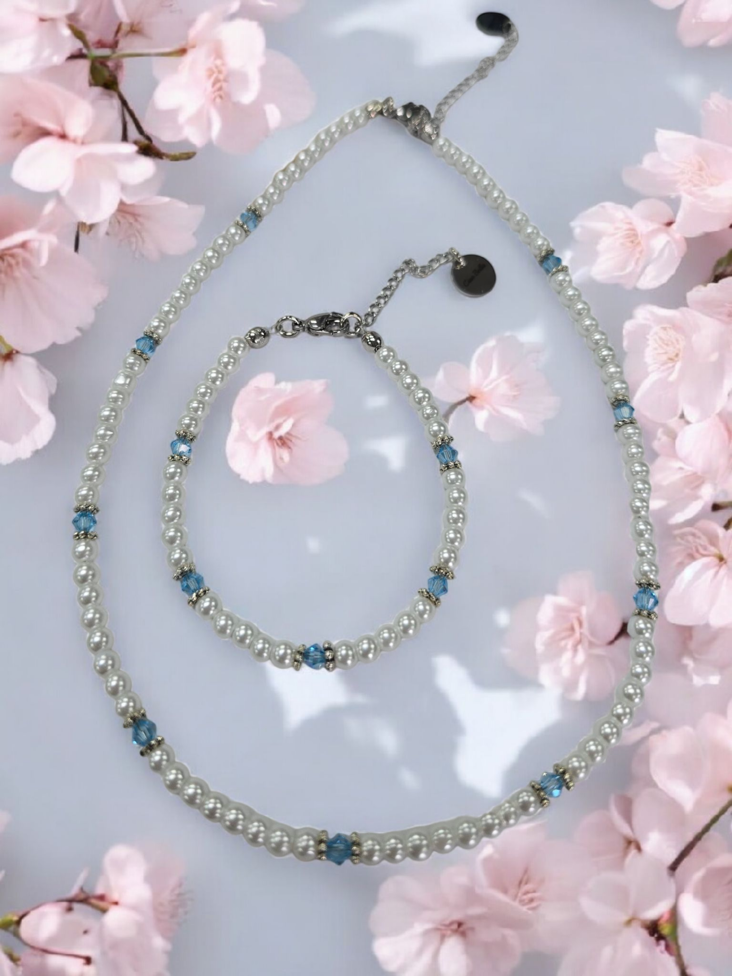 Austrian Crystal Birthstone and Pearl Set Necklace/Bracelet/Earring
