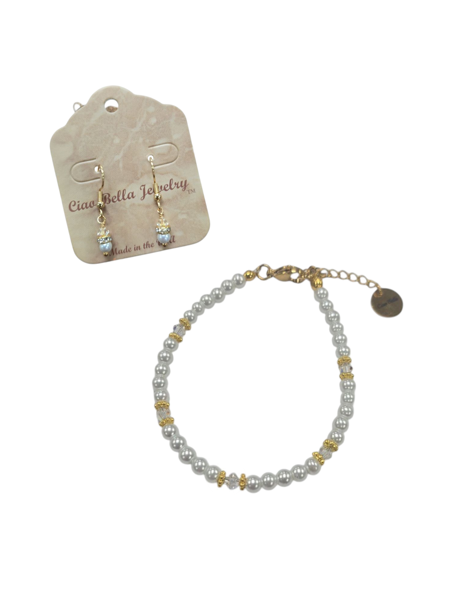 Austrian Crystal Birthstone and Pearl Set Necklace/Bracelet/Earring