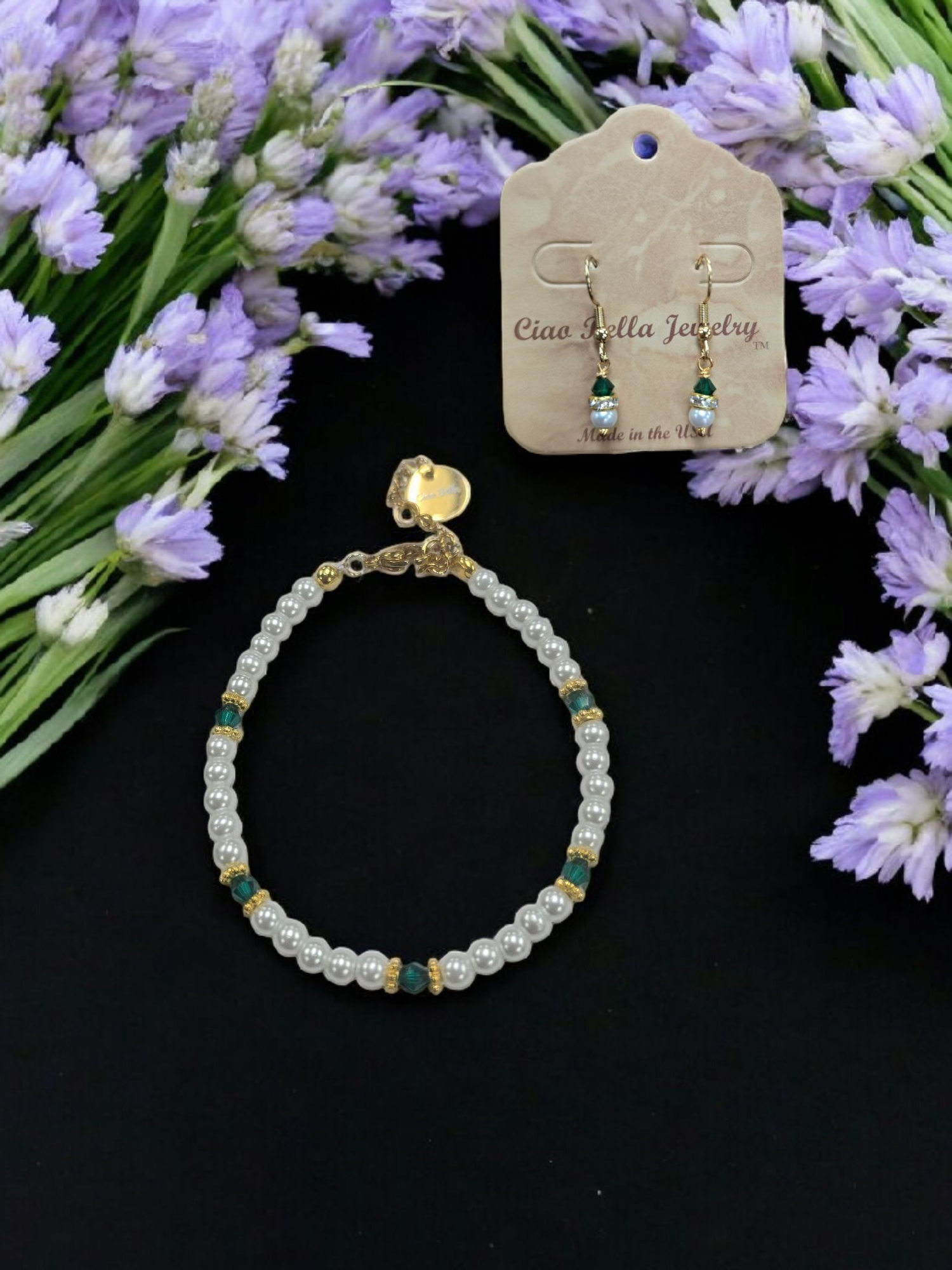 Austrian Crystal Birthstone and Pearl Set Necklace/Bracelet/Earring
