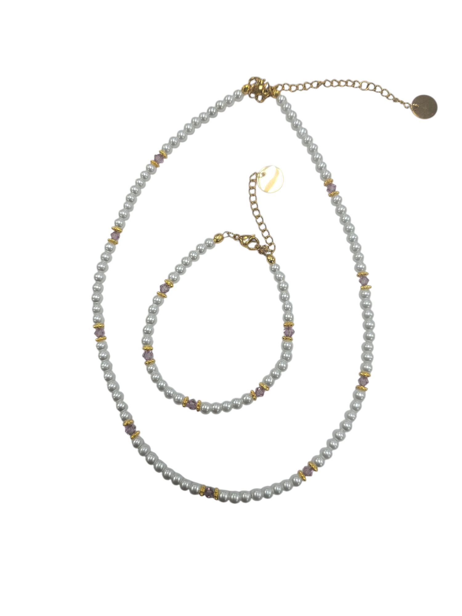 Austrian Crystal Birthstone and Pearl Set Necklace/Bracelet/Earring