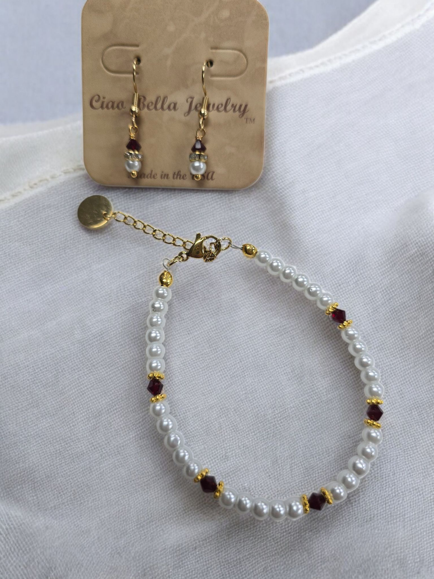 Austrian Crystal Birthstone and Pearl Set Necklace/Bracelet/Earring