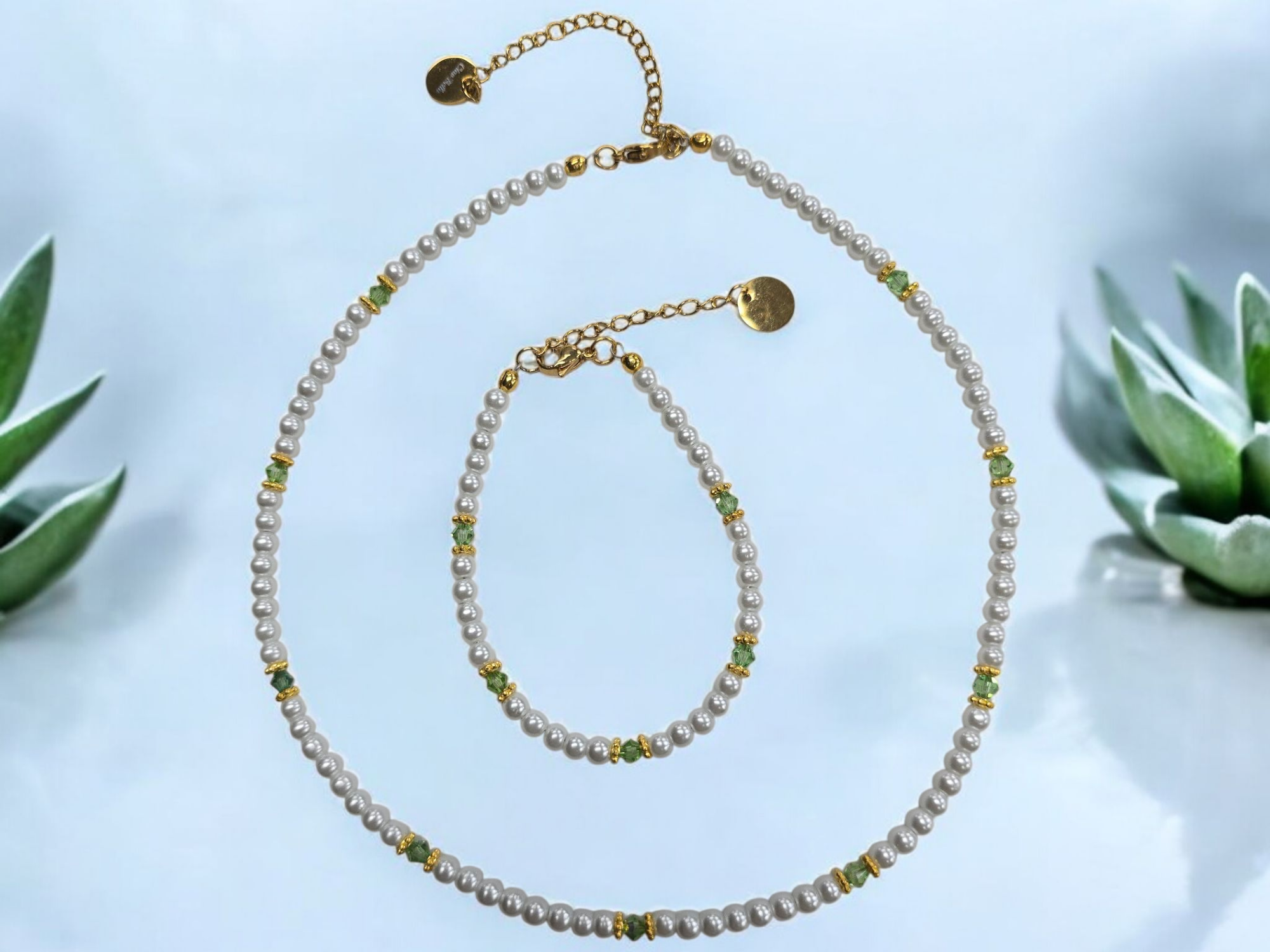 Austrian Crystal Birthstone and Pearl Set Necklace/Bracelet/Earring