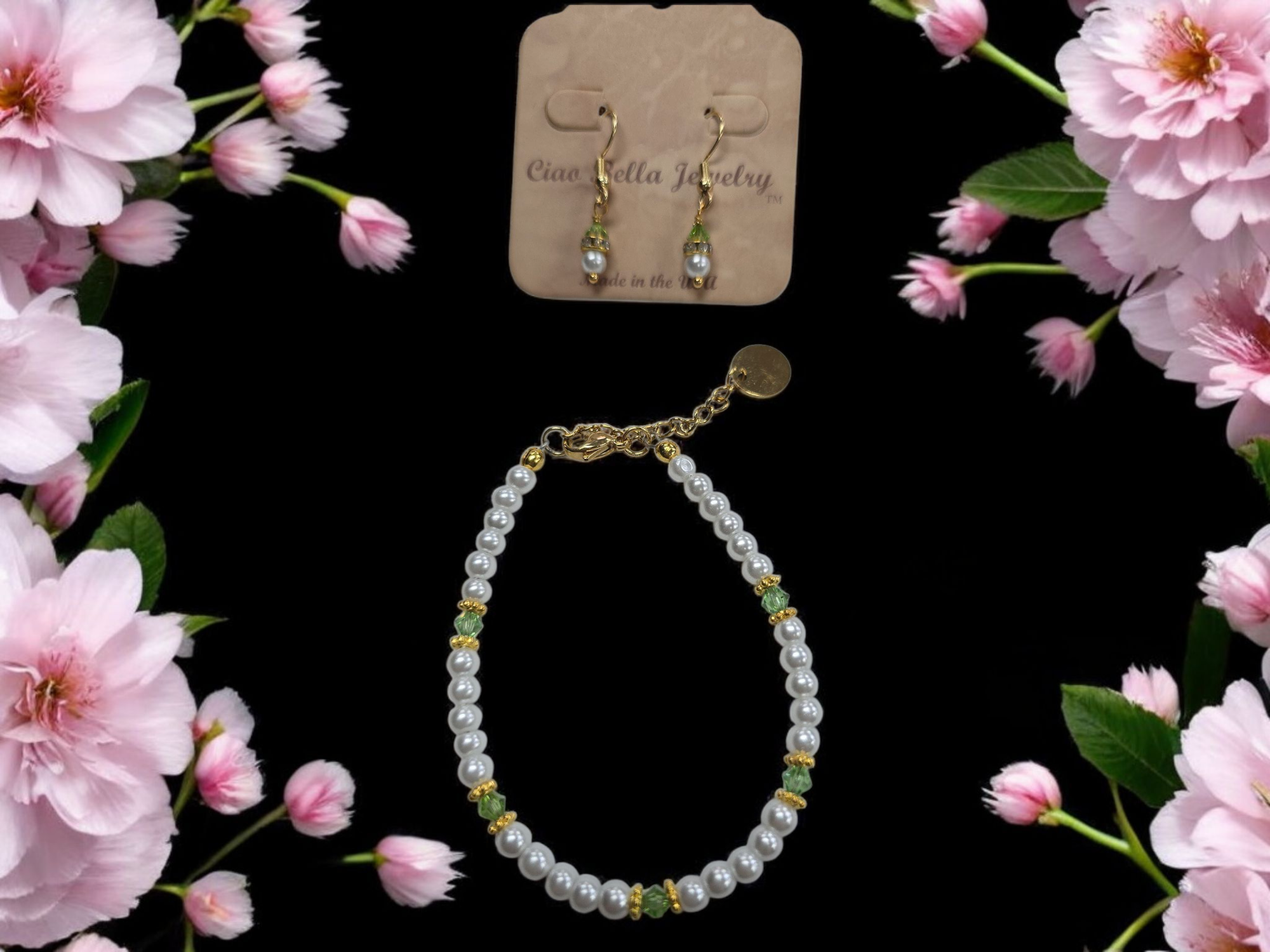 Austrian Crystal Birthstone and Pearl Set Necklace/Bracelet/Earring