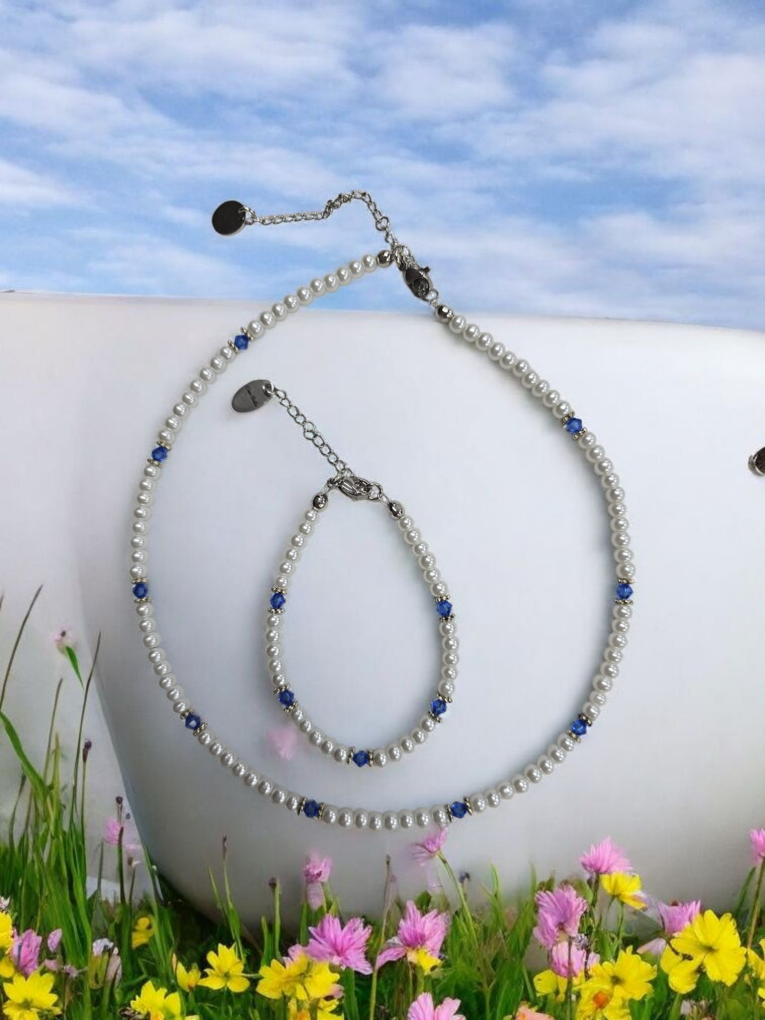 Austrian Crystal Birthstone and Pearl Set Necklace/Bracelet/Earring