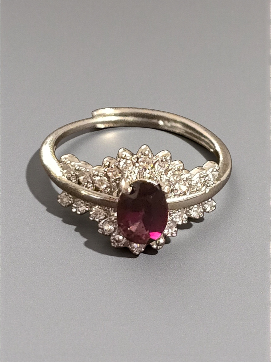 The Royal Blush Heirloom: One-of-a-Kind Deep Pink Crystal Ring