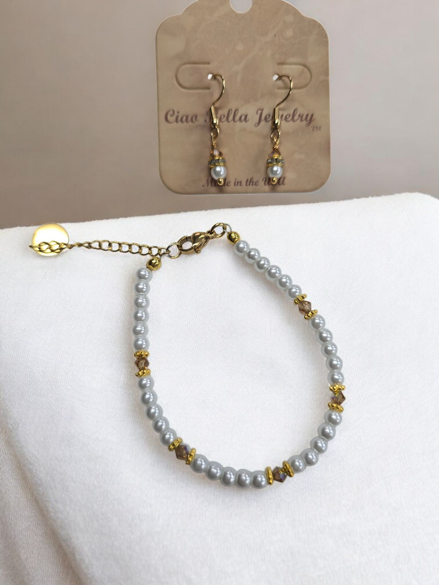 Austrian Crystal Birthstone and Pearl Set Necklace/Bracelet/Earring