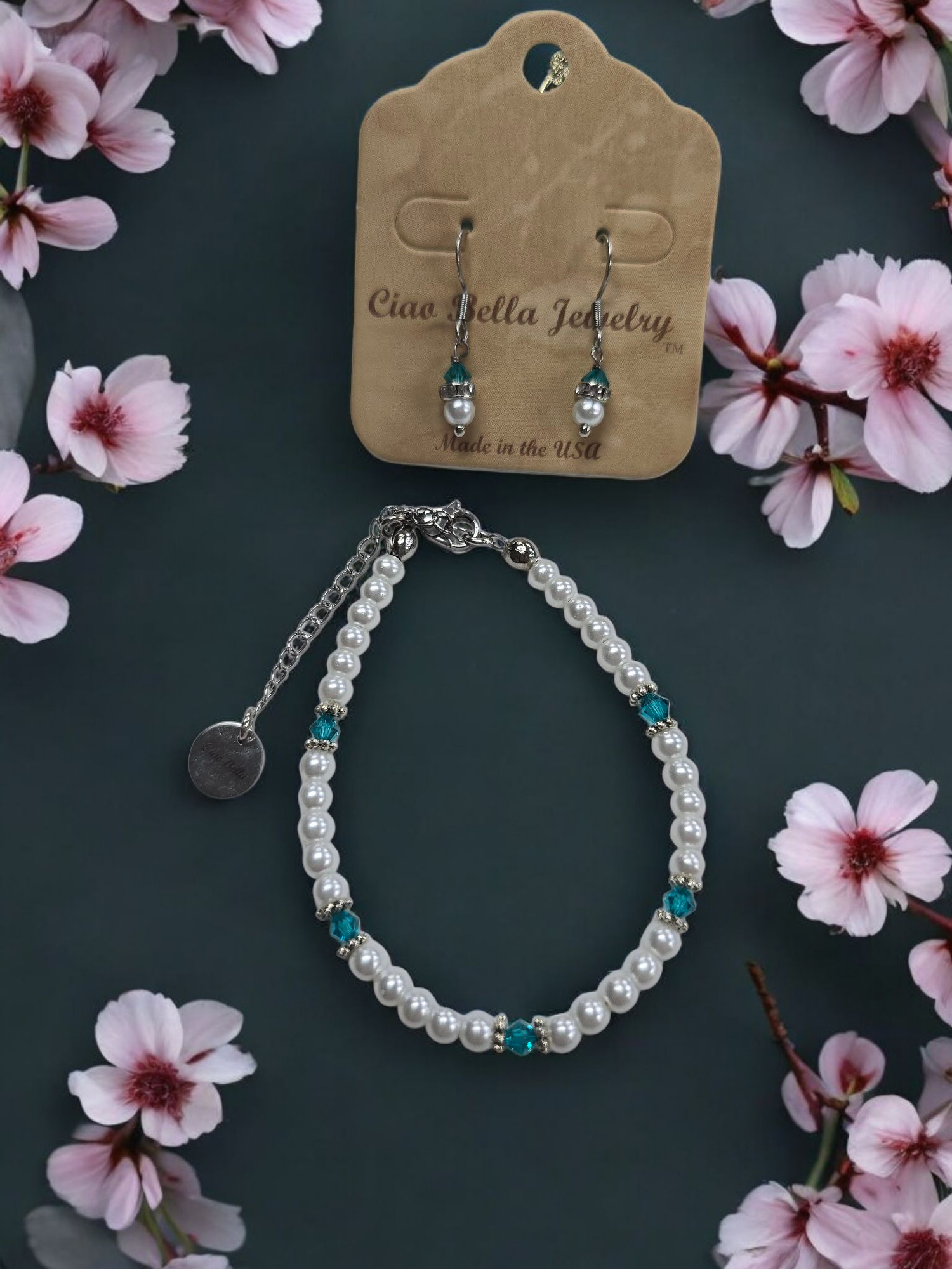 Austrian Crystal Birthstone and Pearl Set Necklace/Bracelet/Earring