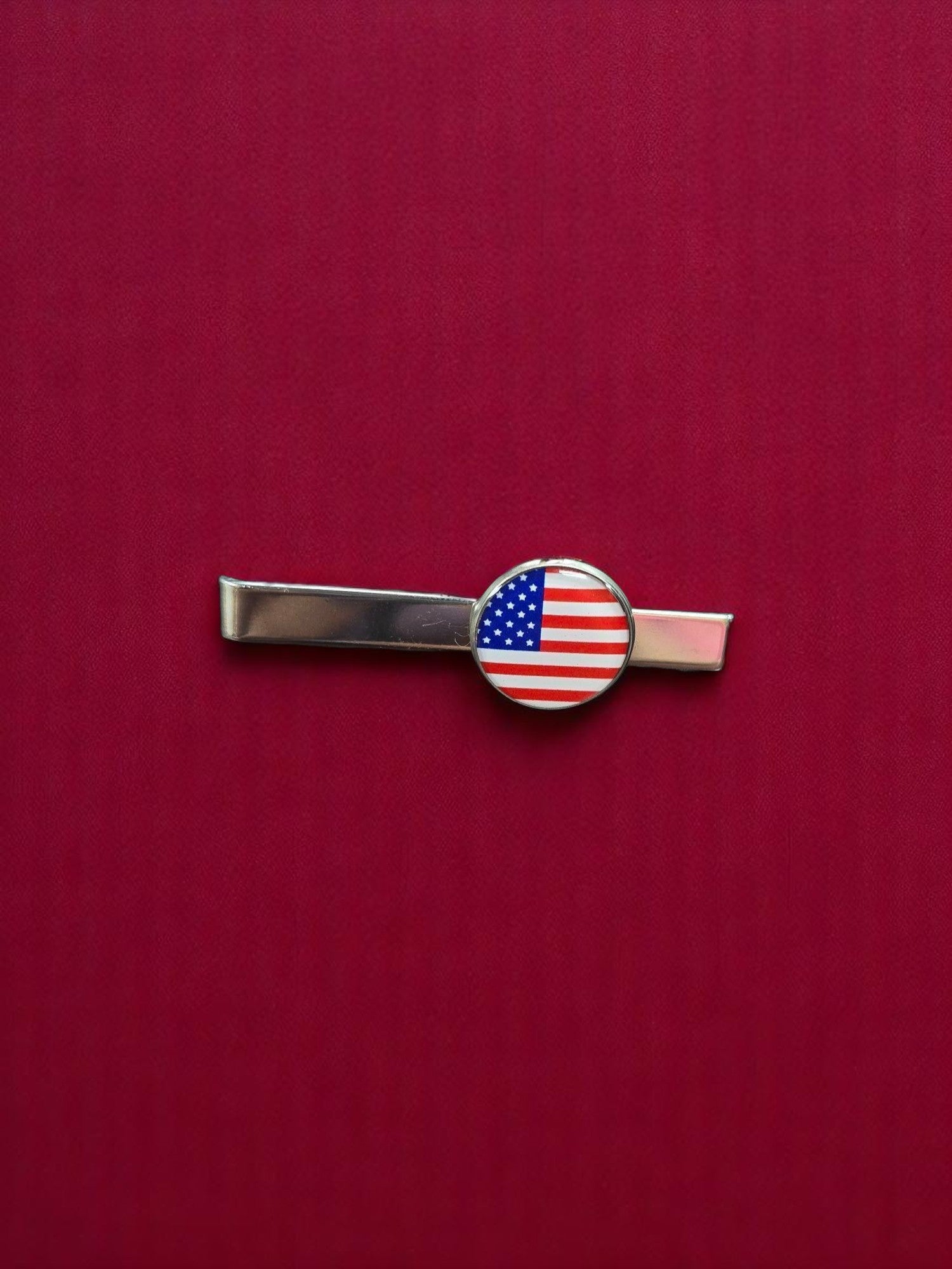 Patriotic American Flag Tie Pin & Tie Bar Set | Non Tarnish-Made in USA