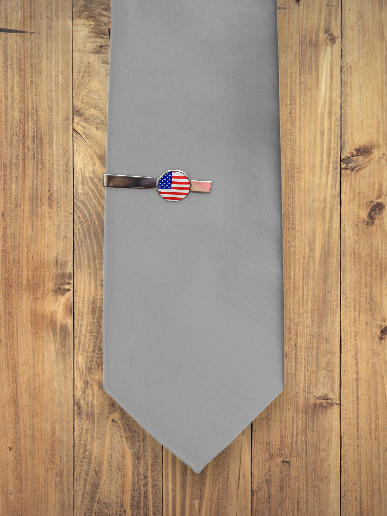 Patriotic American Flag Tie Pin & Tie Bar Set | Non Tarnish-Made in USA