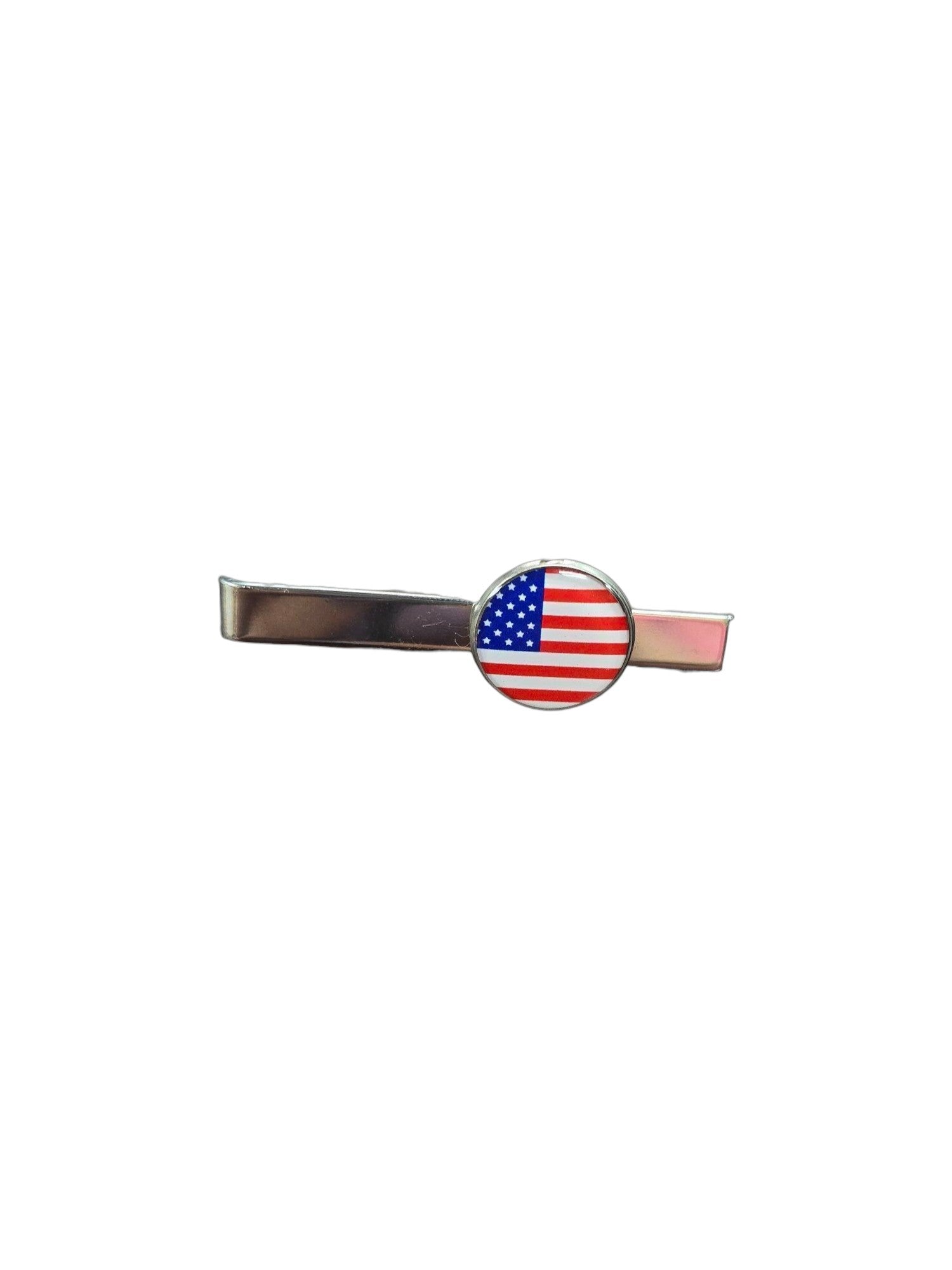 Patriotic American Flag Tie Pin & Tie Bar Set | Non Tarnish-Made in USA