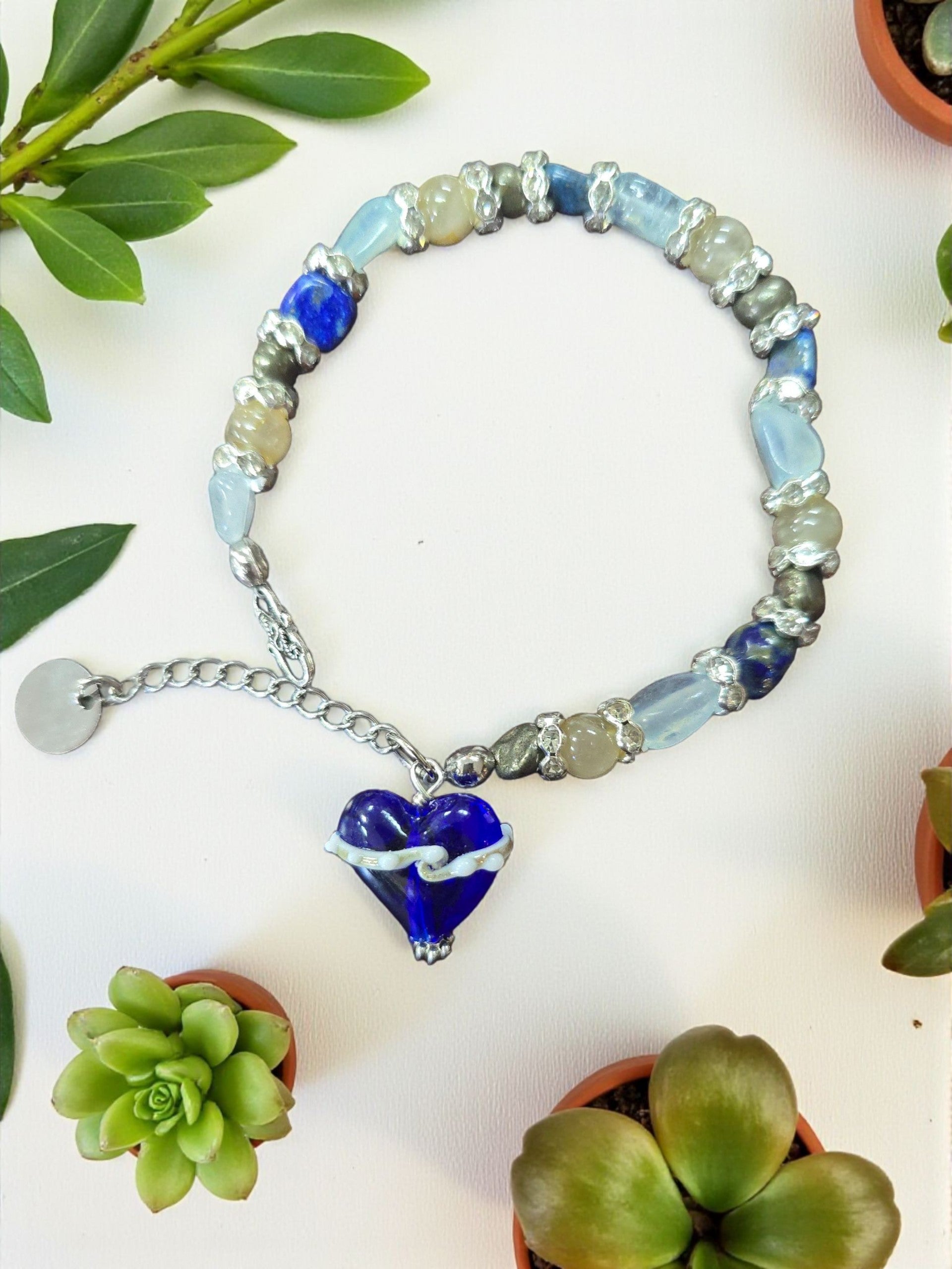 The Hope Collection | Lapis & Aquamarine Sterling Silver Cancer Charity Jewelry Set | Sterling Silver