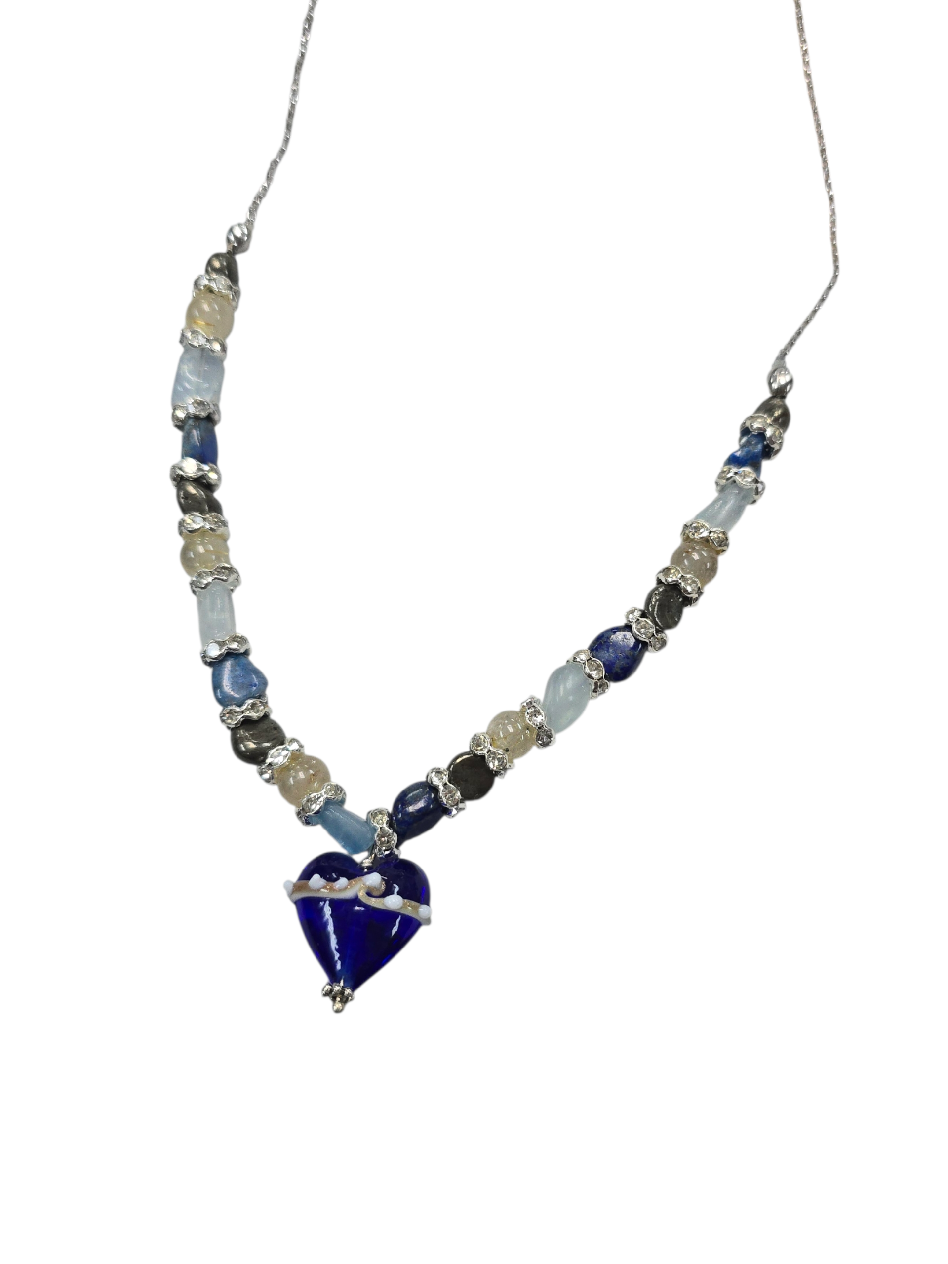 The Hope Collection | Lapis & Aquamarine Sterling Silver Cancer Charity Jewelry Set | Sterling Silver