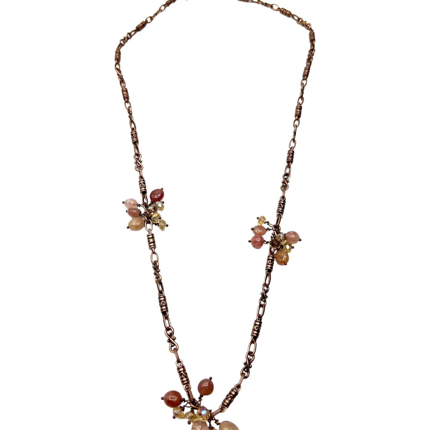 Artisanal Floating Gemstone Cluster Necklace Collection