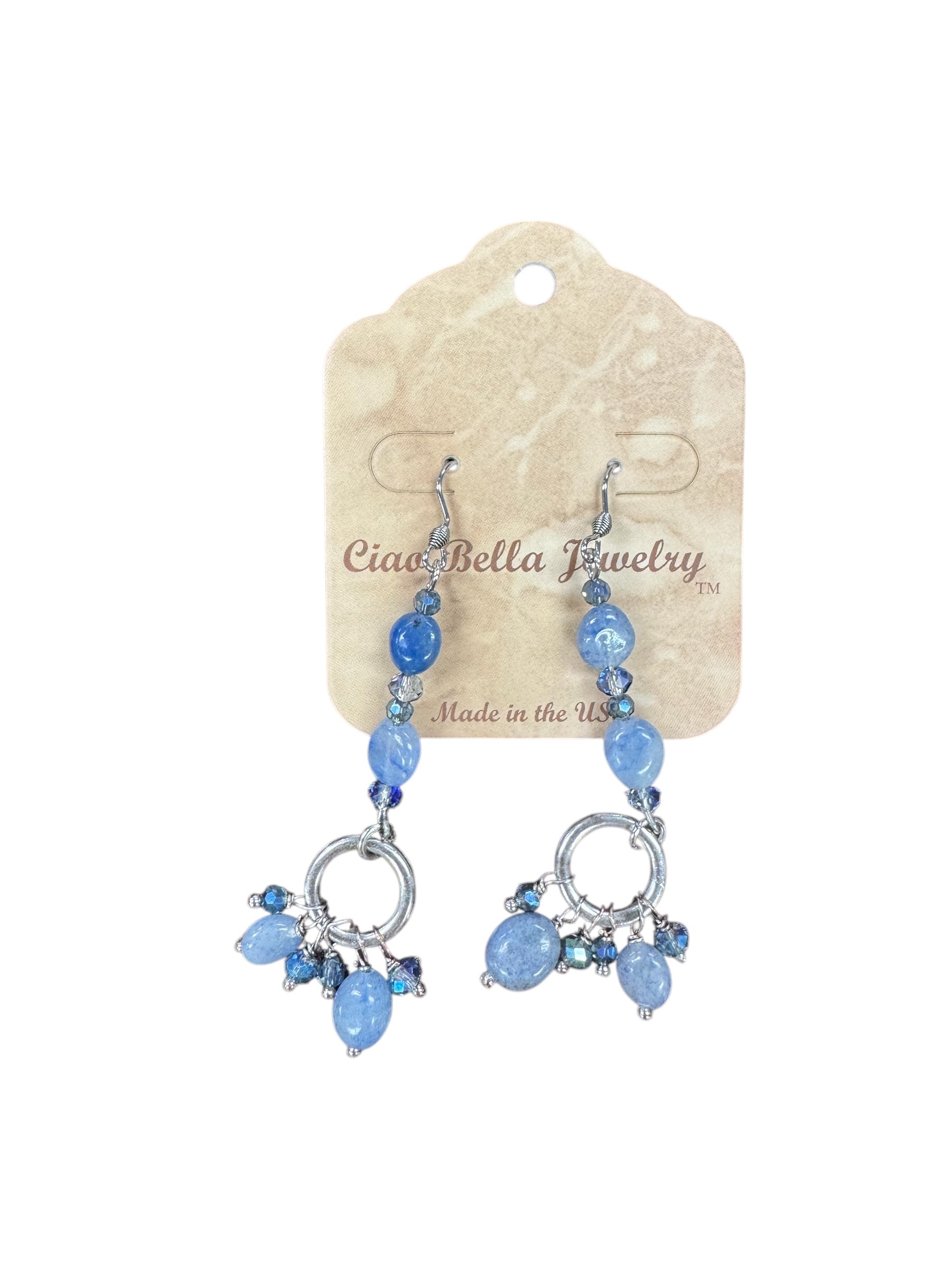 Dangle Earrings Amethyst, Tiger Eye, African Turquoise, Blue Agate, Amazonite, and Dumortierite | Michelle Marie Boutique