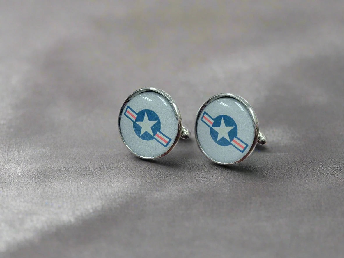 Military Cufflinks - Officially Licensed, Non Tarnish Navy - Air Force - Coast Guard- Army - Space Force - Marine Corps
