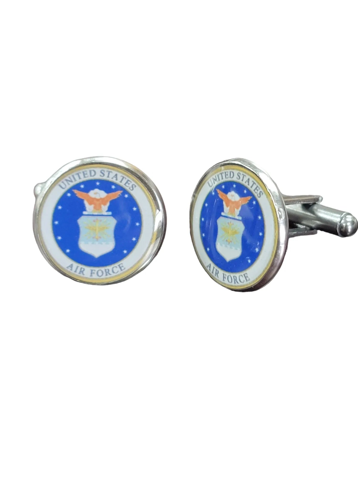 Military Cufflinks - Officially Licensed, Non Tarnish Navy - Air Force - Coast Guard- Army - Space Force - Marine Corps
