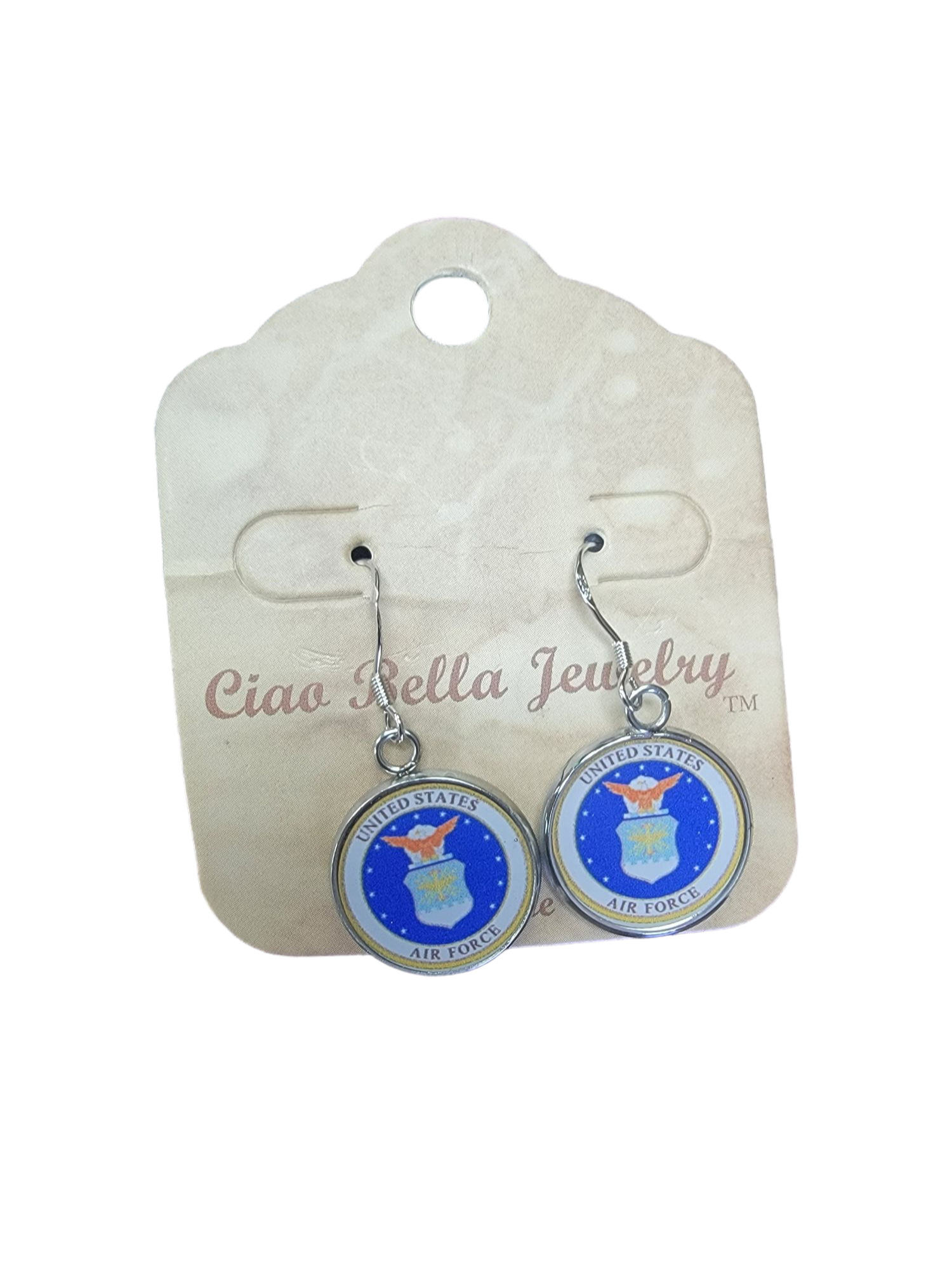 Officially Licensed Air Force Seal, Air Force Roundel, , Air Force Wings or Air Force Thunderbird Earrings - A Proud Symbol of Service and Sacrifice