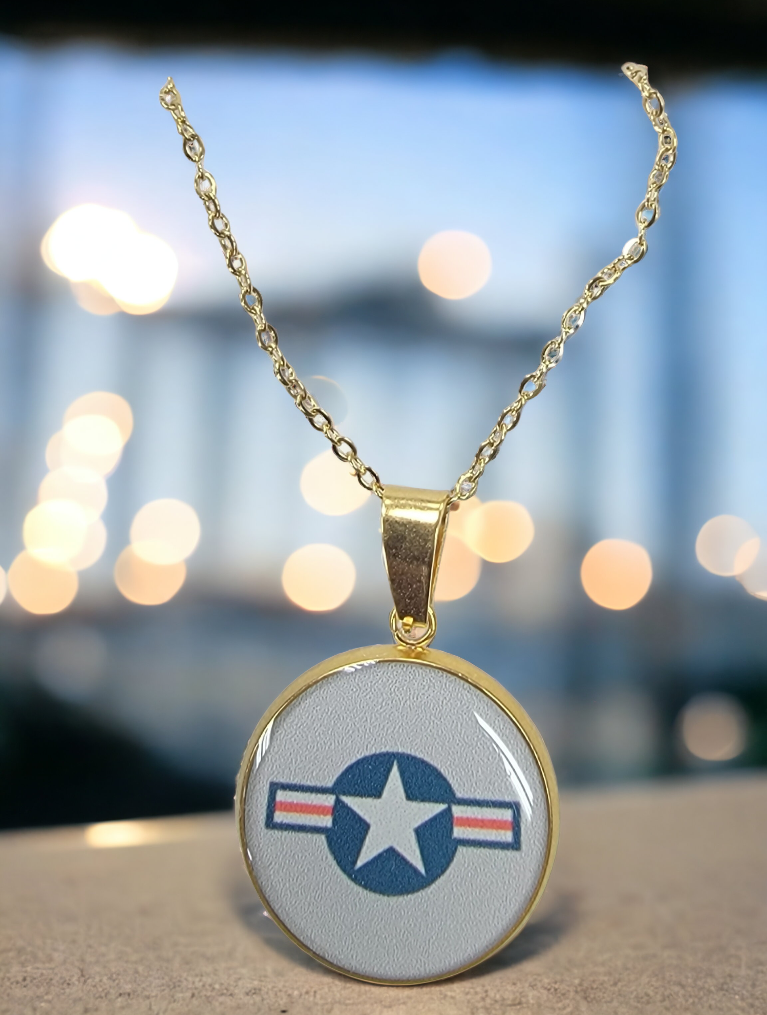 Officially Licensed Military Pendant Necklace in Gold or Silver - Gift Packed, Handmade, Stainless Steel