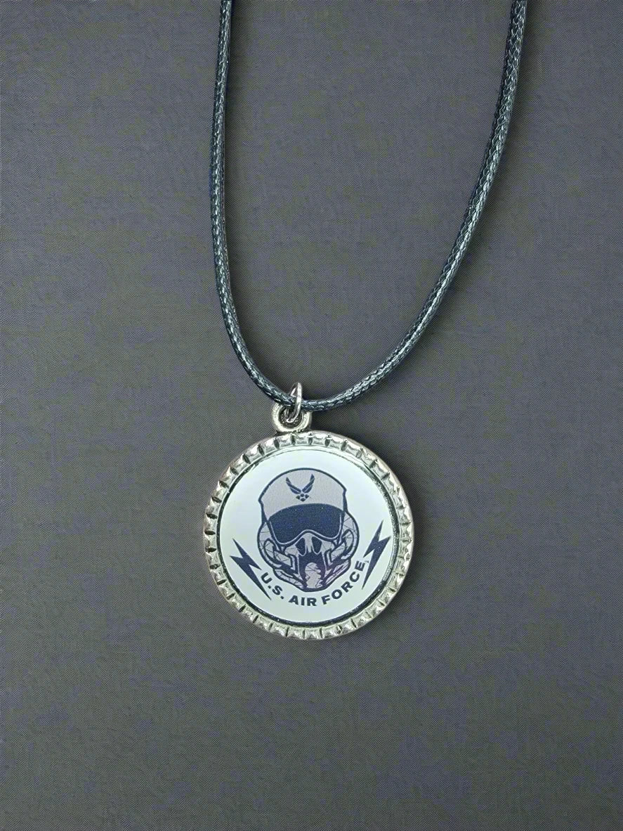 Army, Navy, Air Force, Space Force, Marine Corps Logo Pendant Necklaces | Made in the USA |, Officially Licensed