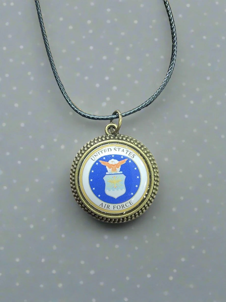 Army, Navy, Air Force, Space Force, Marine Corps Logo Pendant Necklaces | Made in the USA |, Officially Licensed