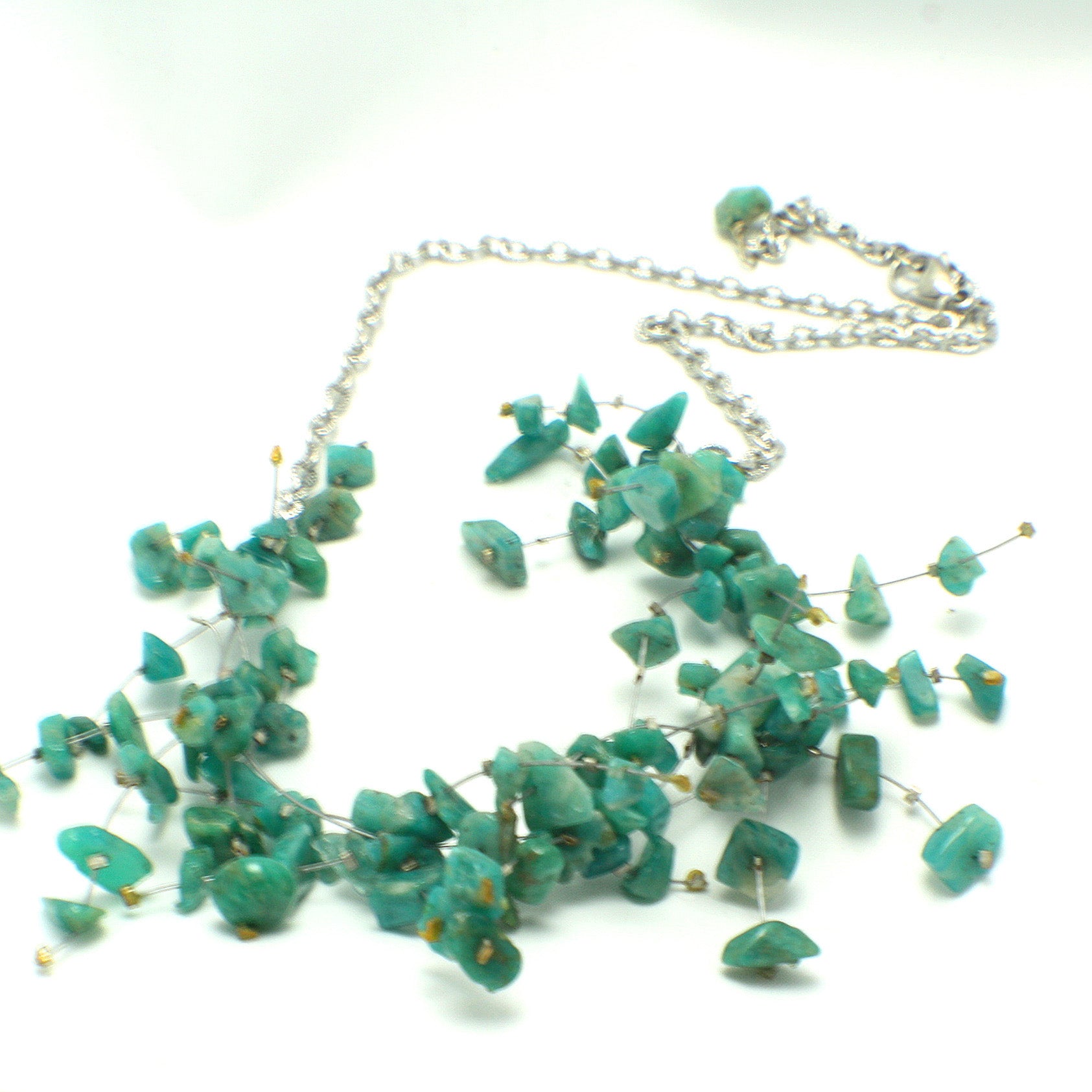 Gemstone Starlight Spray Statement Necklace - Amethyst, Malachite, Amazonite