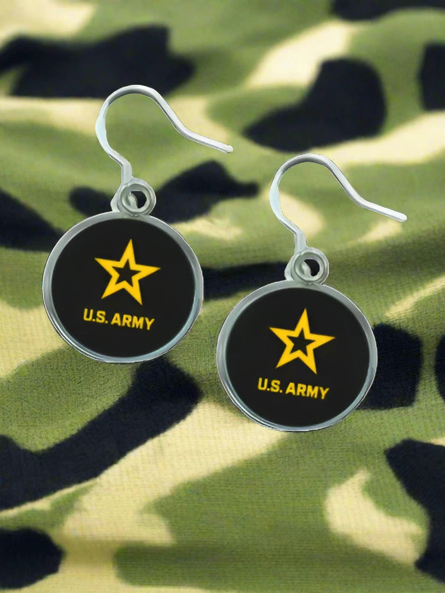 Army Earrings - Officially Licensed, Sterling Silver