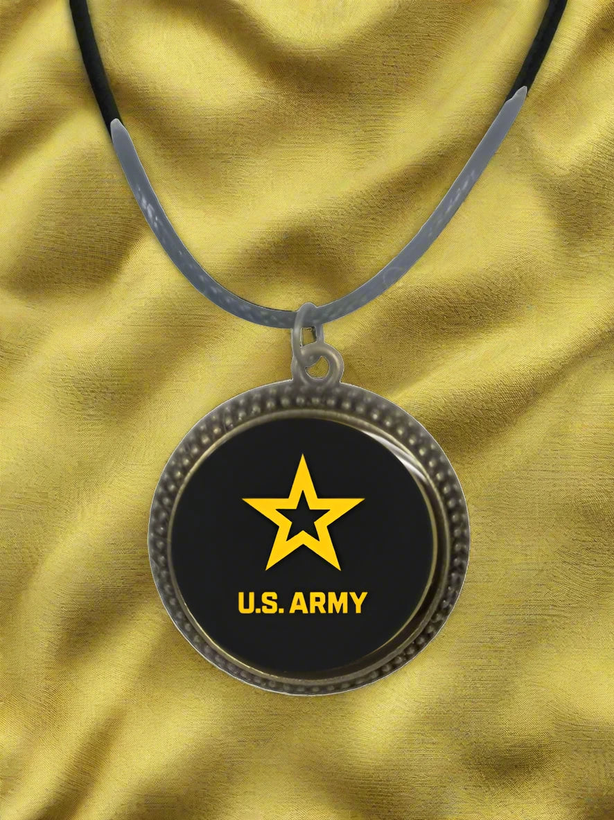Army, Navy, Air Force, Space Force, Marine Corps Logo Pendant Necklaces | Made in the USA |, Officially Licensed