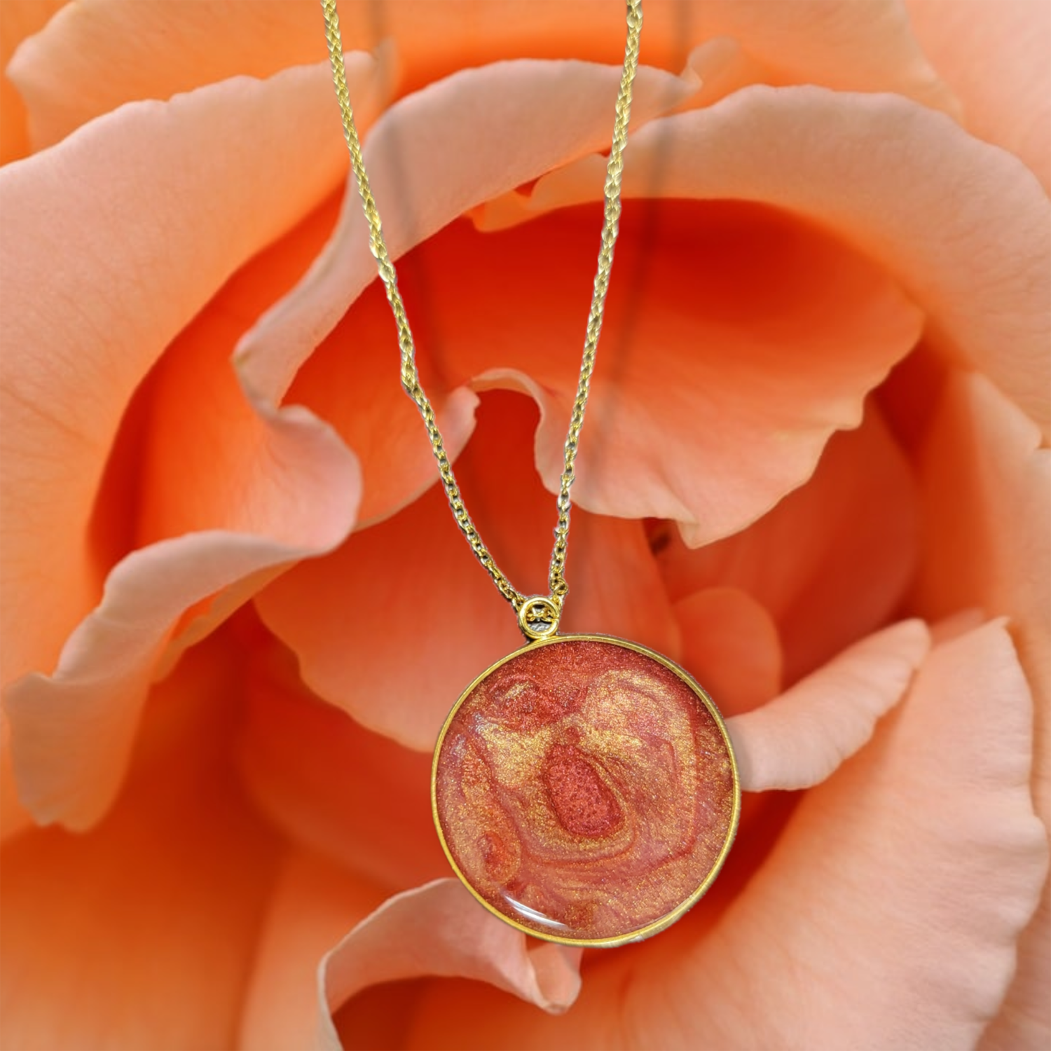 Everlasting Elegance: Real Rose Resin Necklace (Unique Gift for Her)