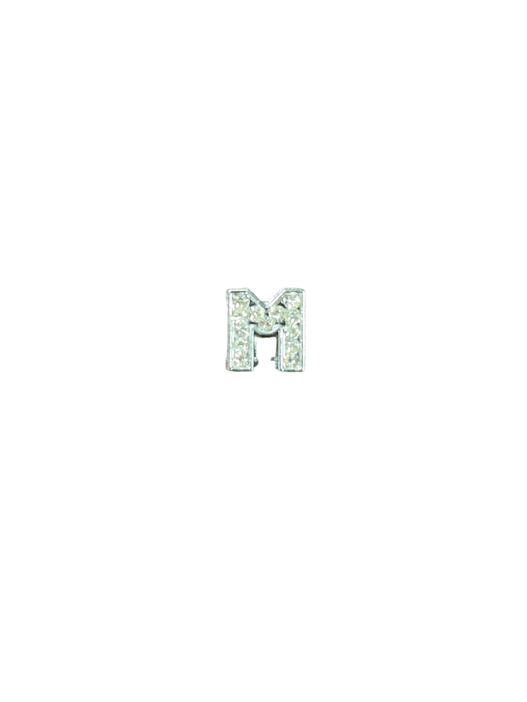 Sparkling Personalized Crystal Letter Charm M - DIY Jewelry Supply
