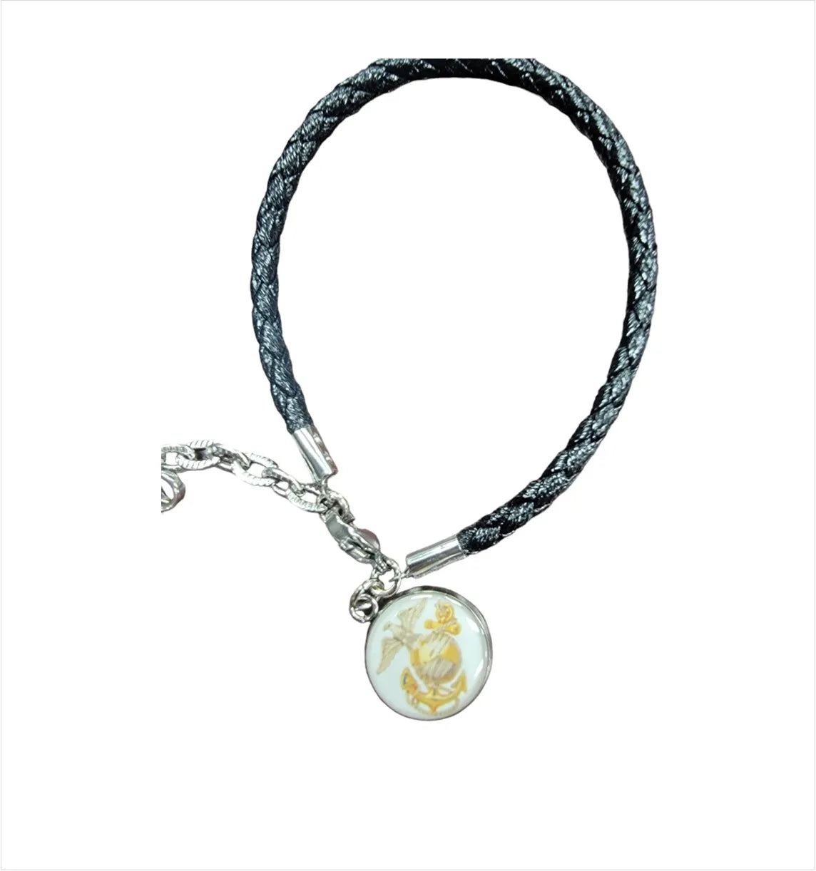 Military Leather Rope Charm Bracelet - Officially Licensed