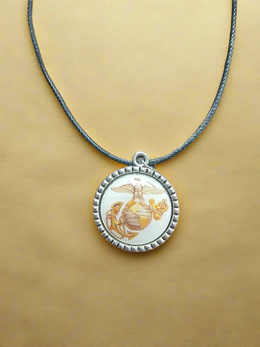 Army, Navy, Air Force, Space Force, Marine Corps Logo Pendant Necklaces | Made in the USA |, Officially Licensed
