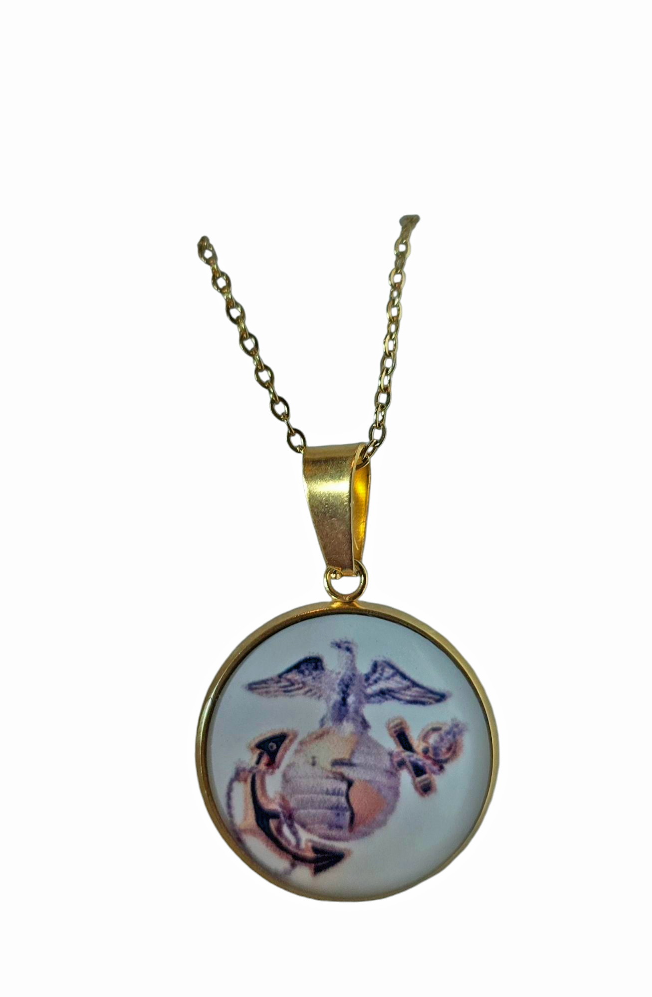 Army, Navy, Air Force, Marine Corps, Coast Guard, Space Force Pendant Necklace in Gold or Silver | Made in the USA | Officially Licensed