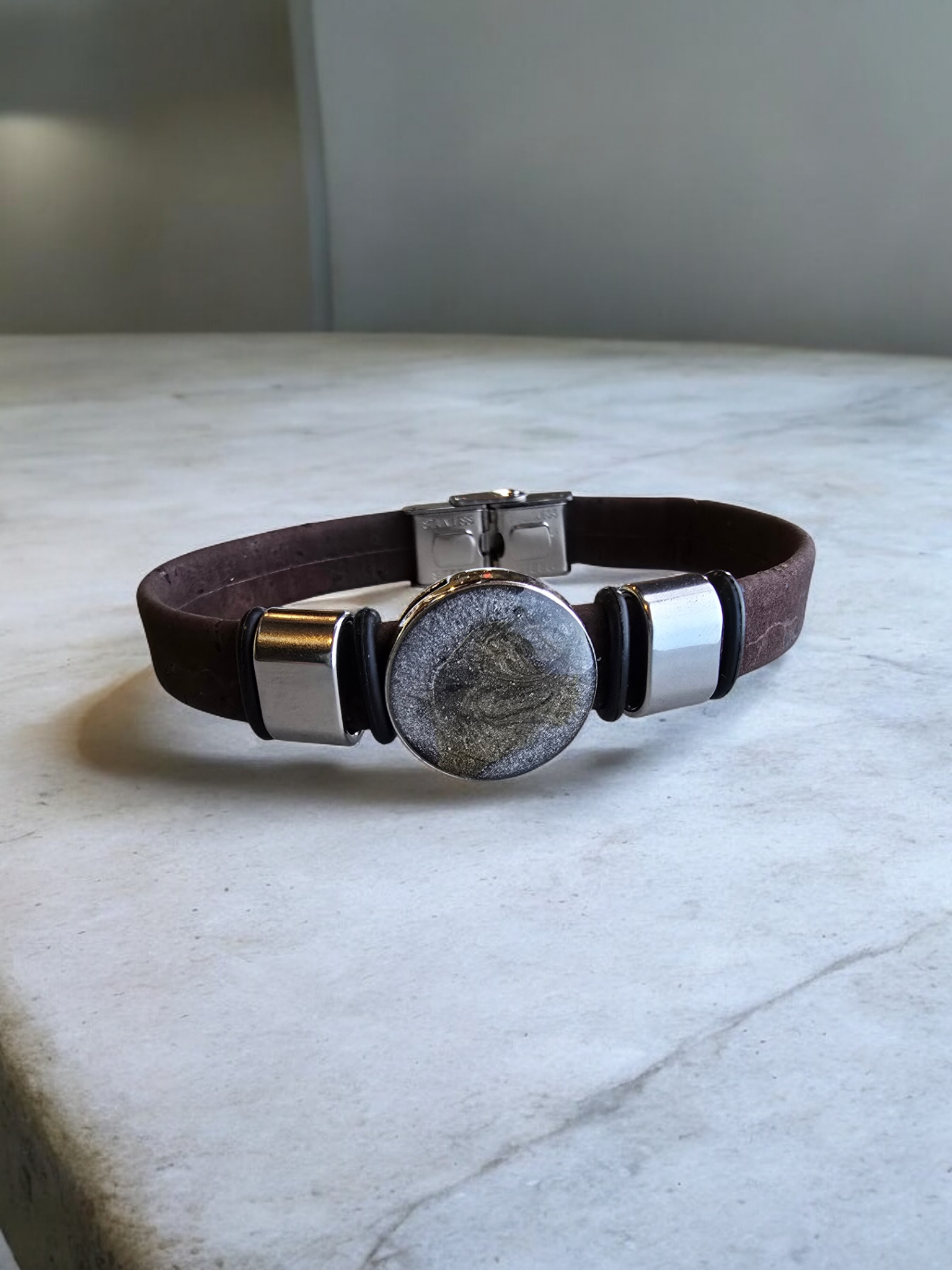 Michelle Marie's Unisex Sustainable Cork Bracelet | Go Gray for Brain Cancer | Charity Bracelet | Made in the USA