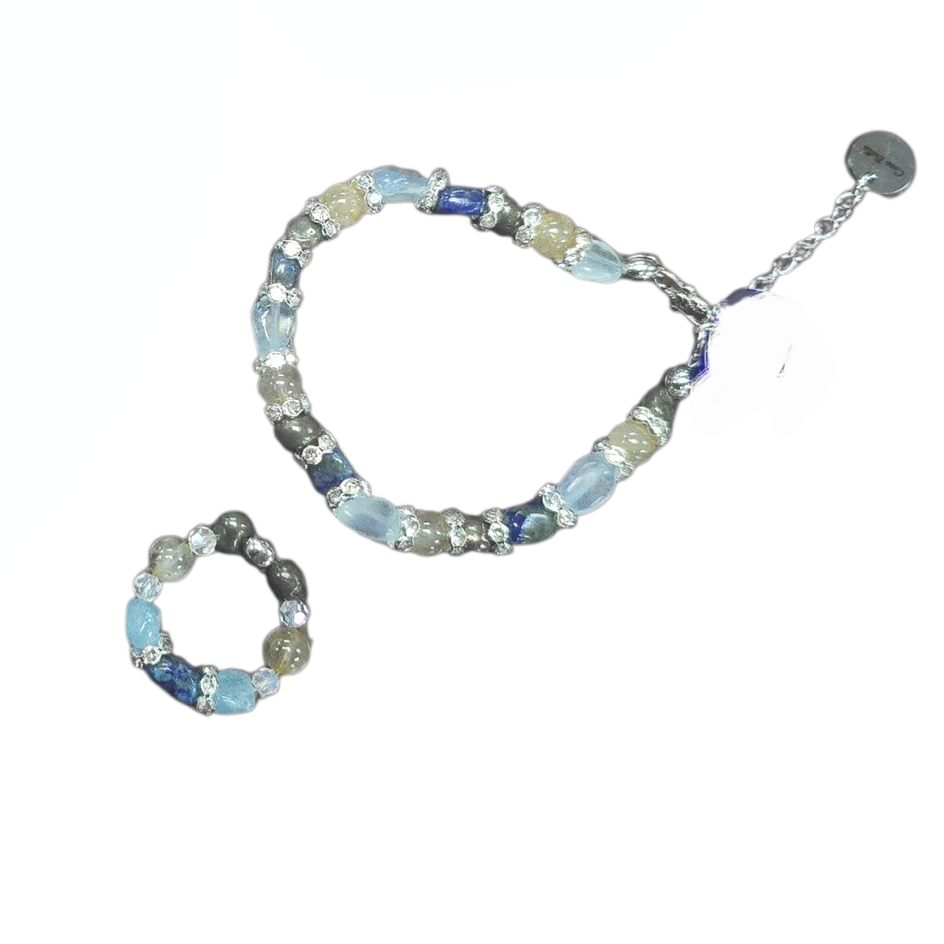 The Hope Collection | Lapis & Aquamarine Sterling Silver Cancer Charity Jewelry Set | Sterling Silver