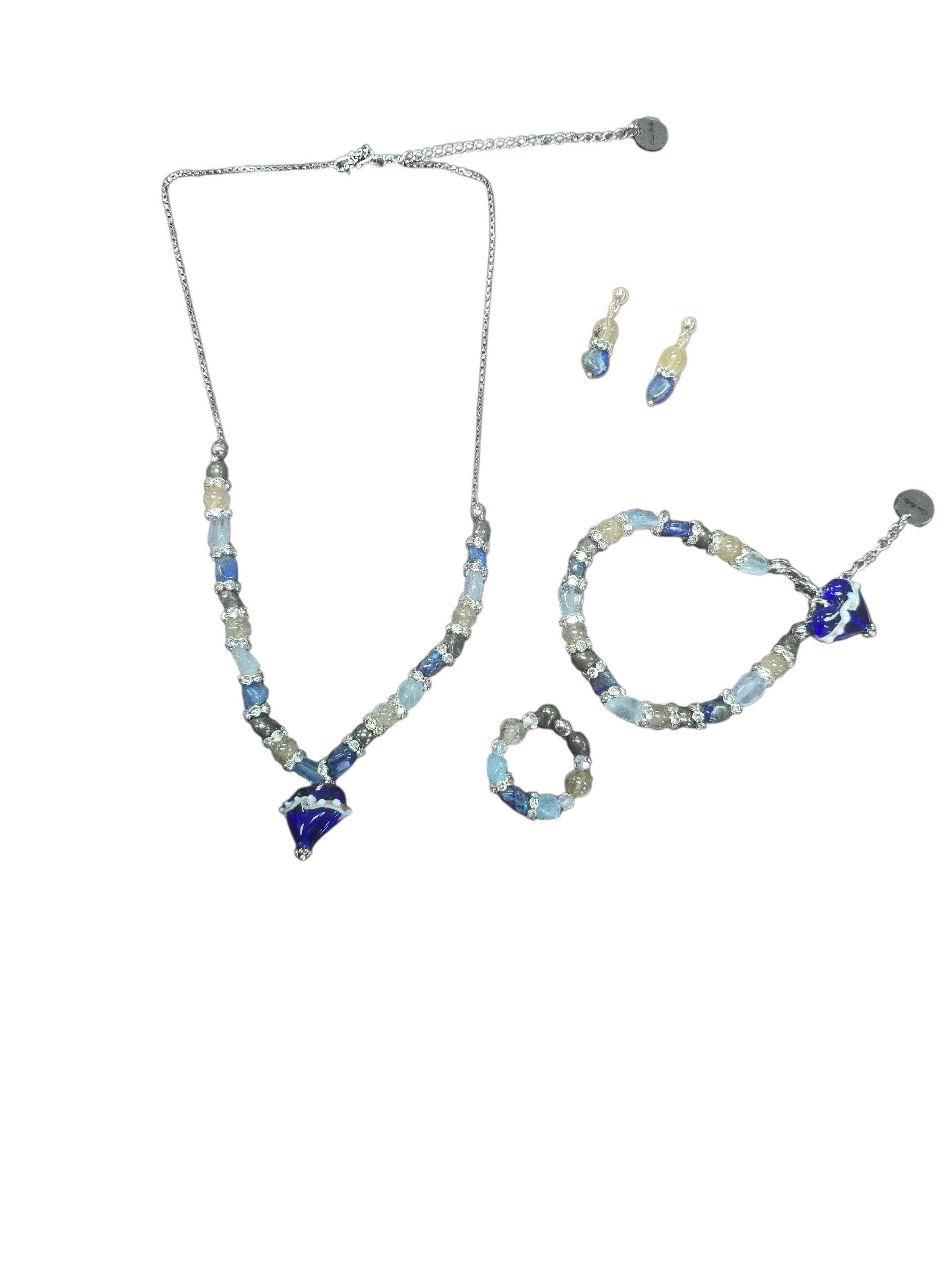 The Hope Collection | Lapis & Aquamarine Sterling Silver Cancer Charity Jewelry Set | Sterling Silver