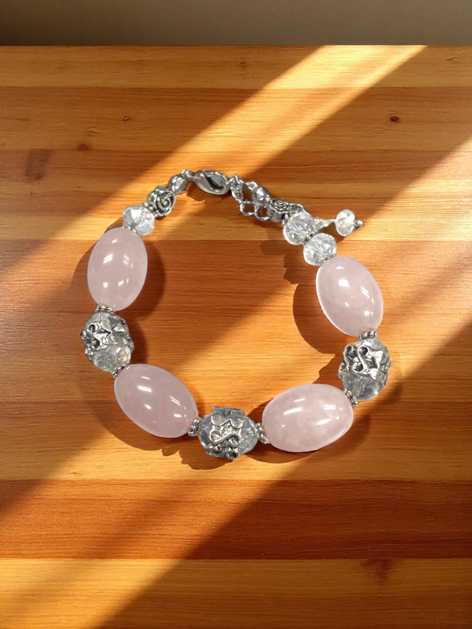 Elegant Rose Quartz Bracelet | Pink & Crystal