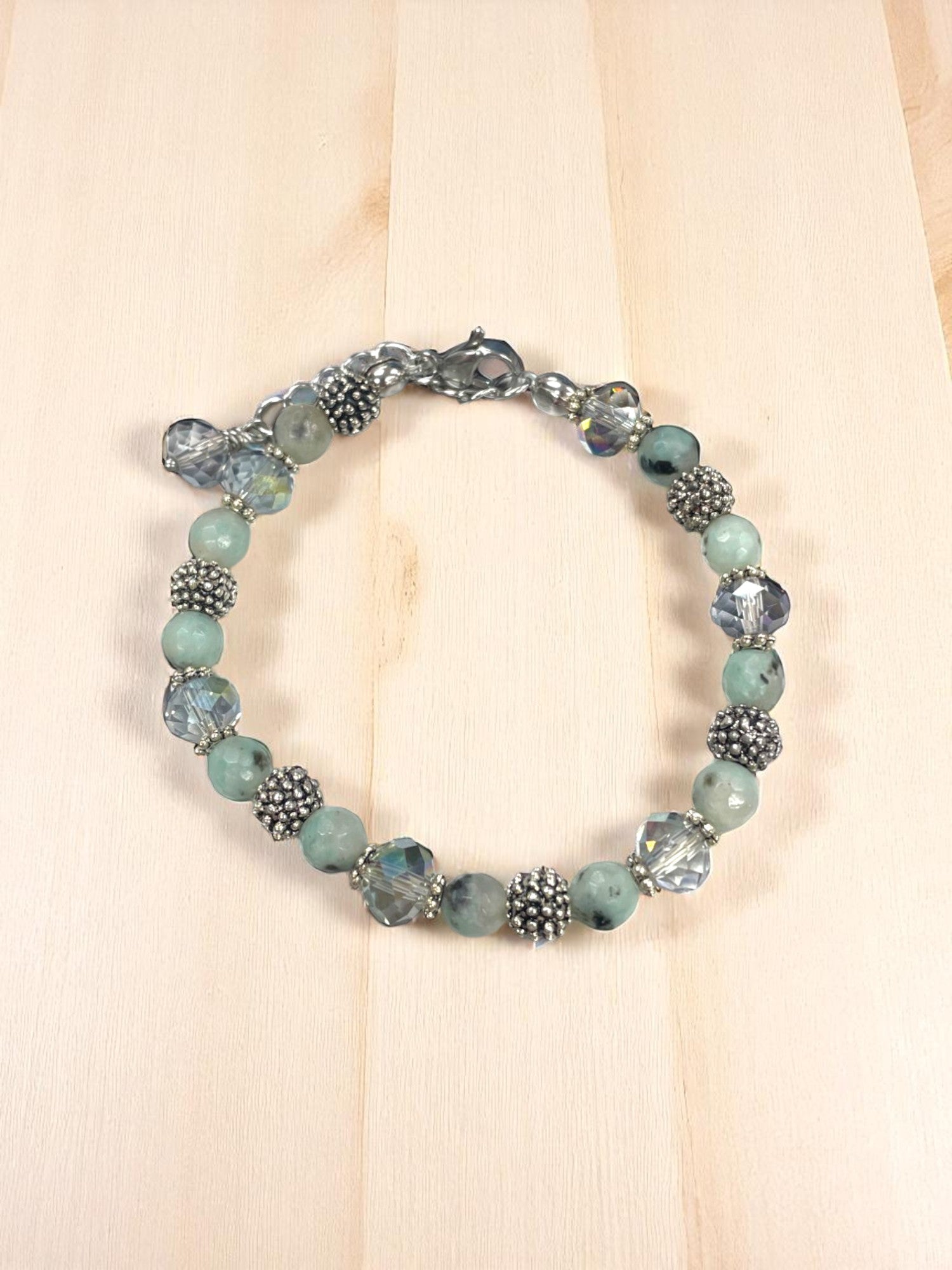 Serene Lotus Jasper Bracelet | Lotus Jasper and Crystal