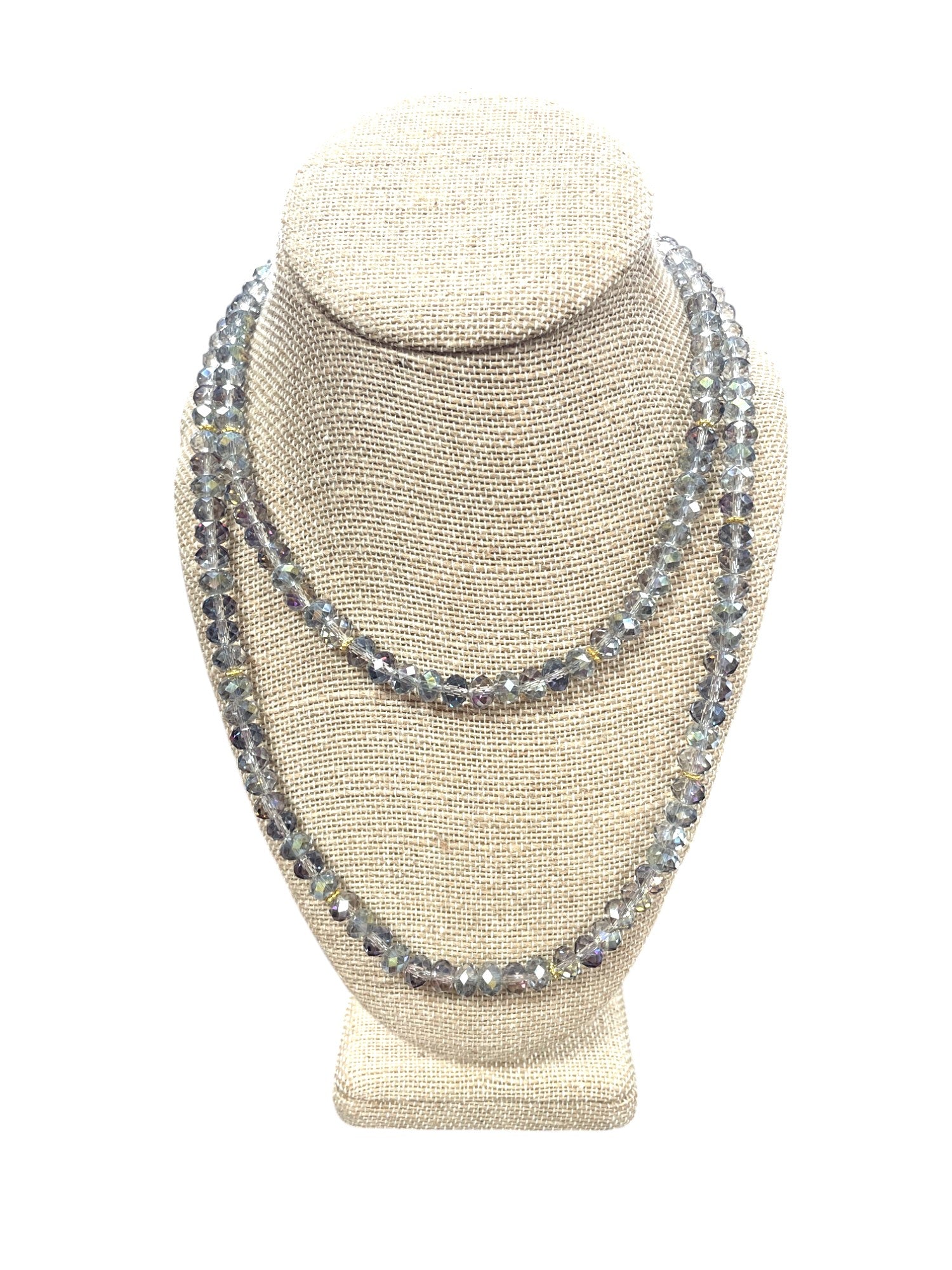 Luxe Long Beaded Necklace | Champagne, White, Black, Gray, Iridescent