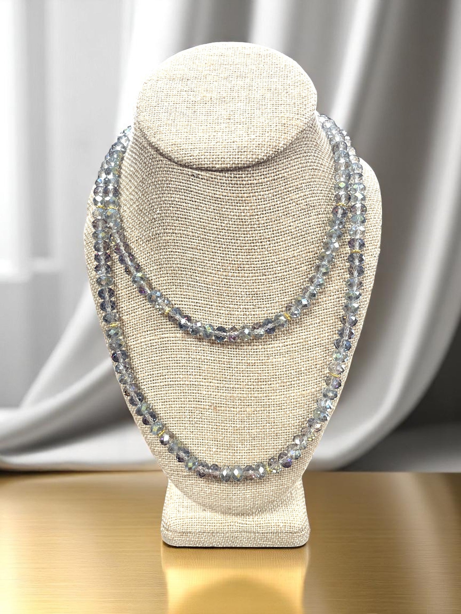 Luxe Long Beaded Necklace | Champagne, White, Black, Gray, Iridescent