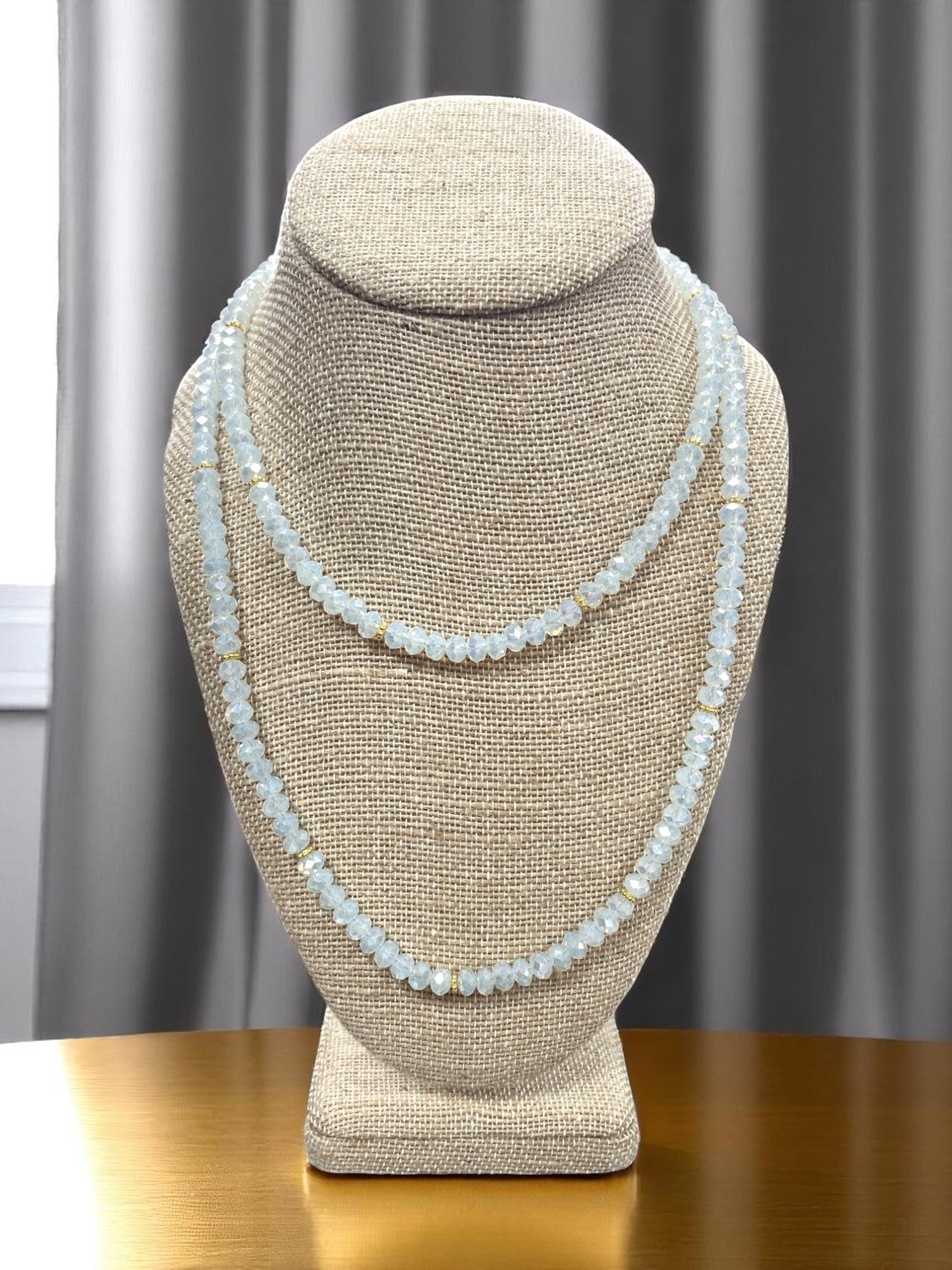 Luxe Long Beaded Necklace | Champagne, White, Black, Gray, Iridescent
