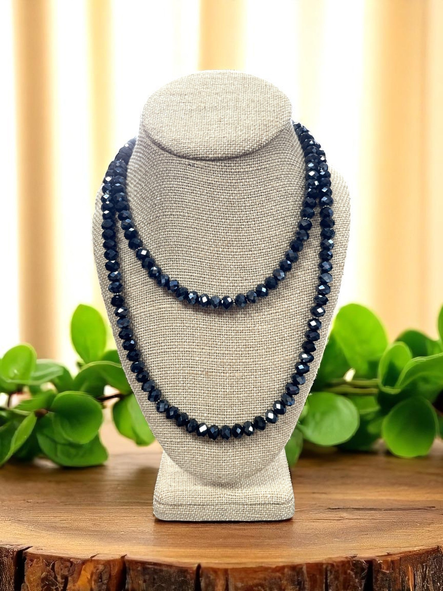 Luxe Long Beaded Necklace | Champagne, White, Black, Gray, Iridescent