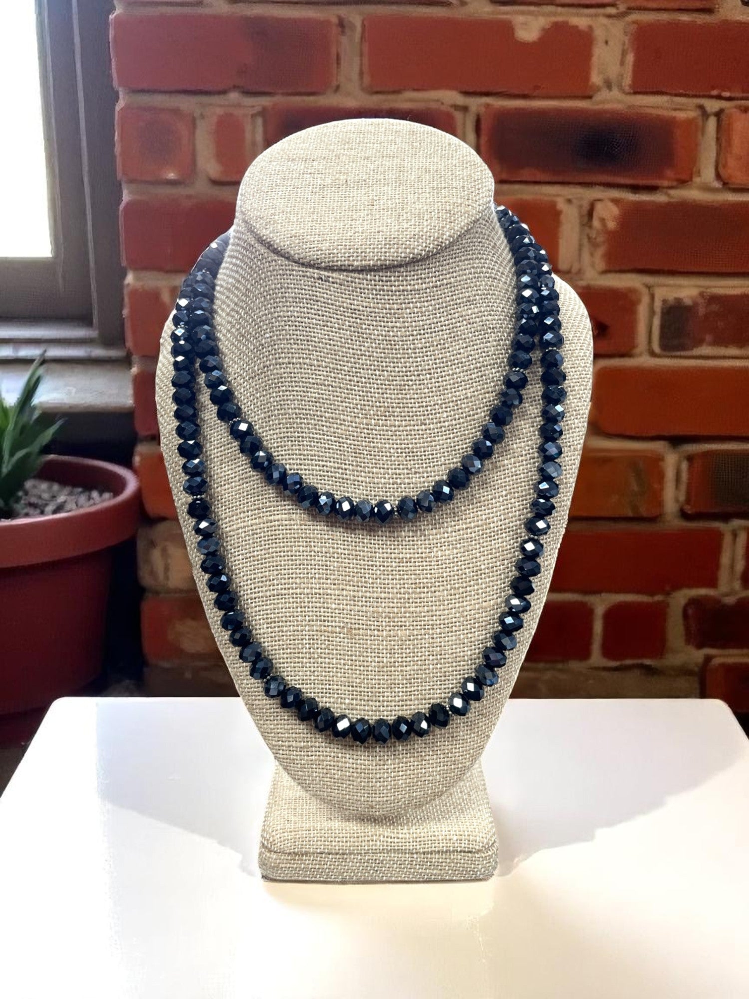 Luxe Long Beaded Necklace | Champagne, White, Black, Gray, Iridescent