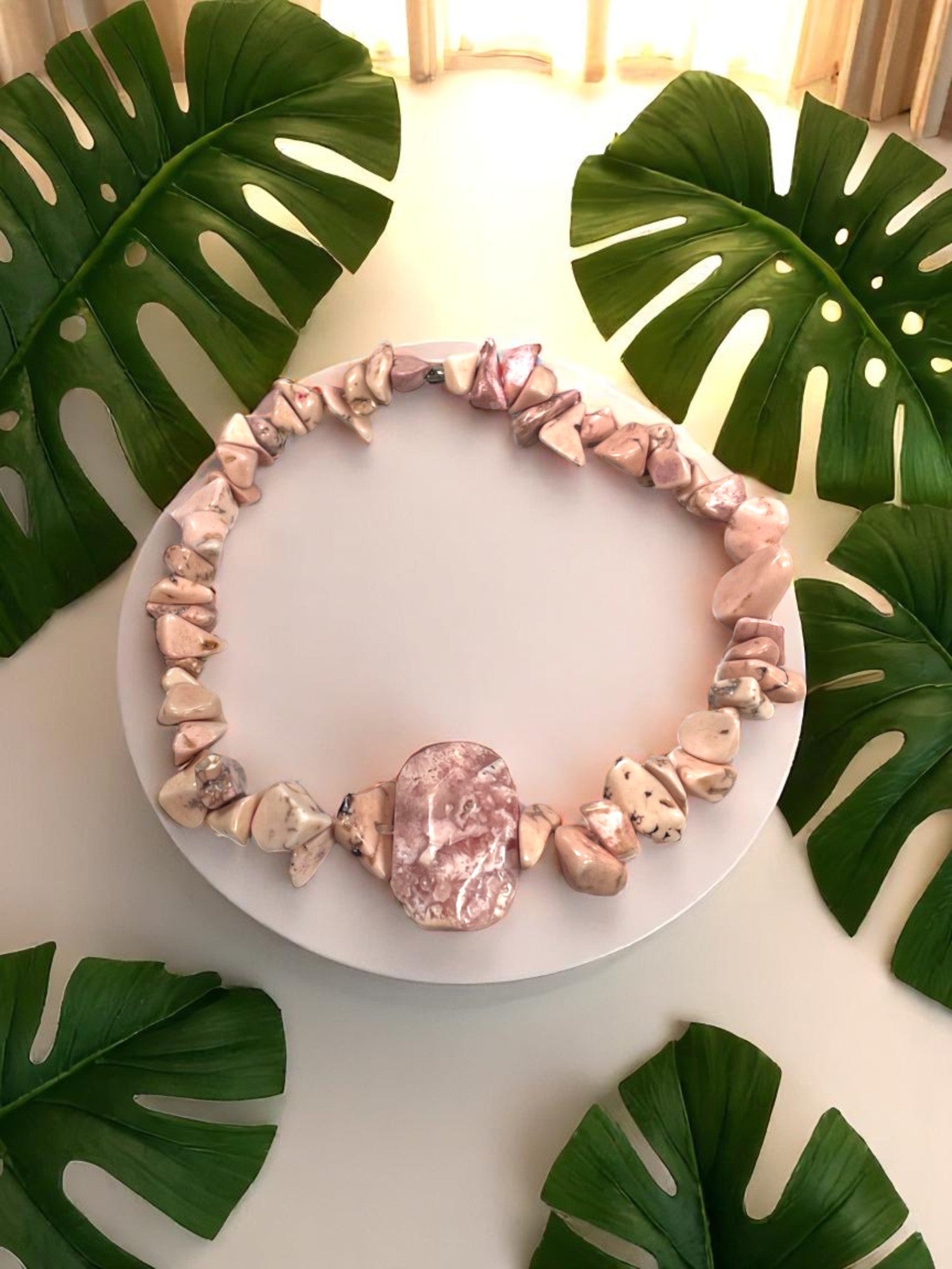 Rhodonite Stone Stretch Bracelet | Unique and Healing Gemstone Jewelry