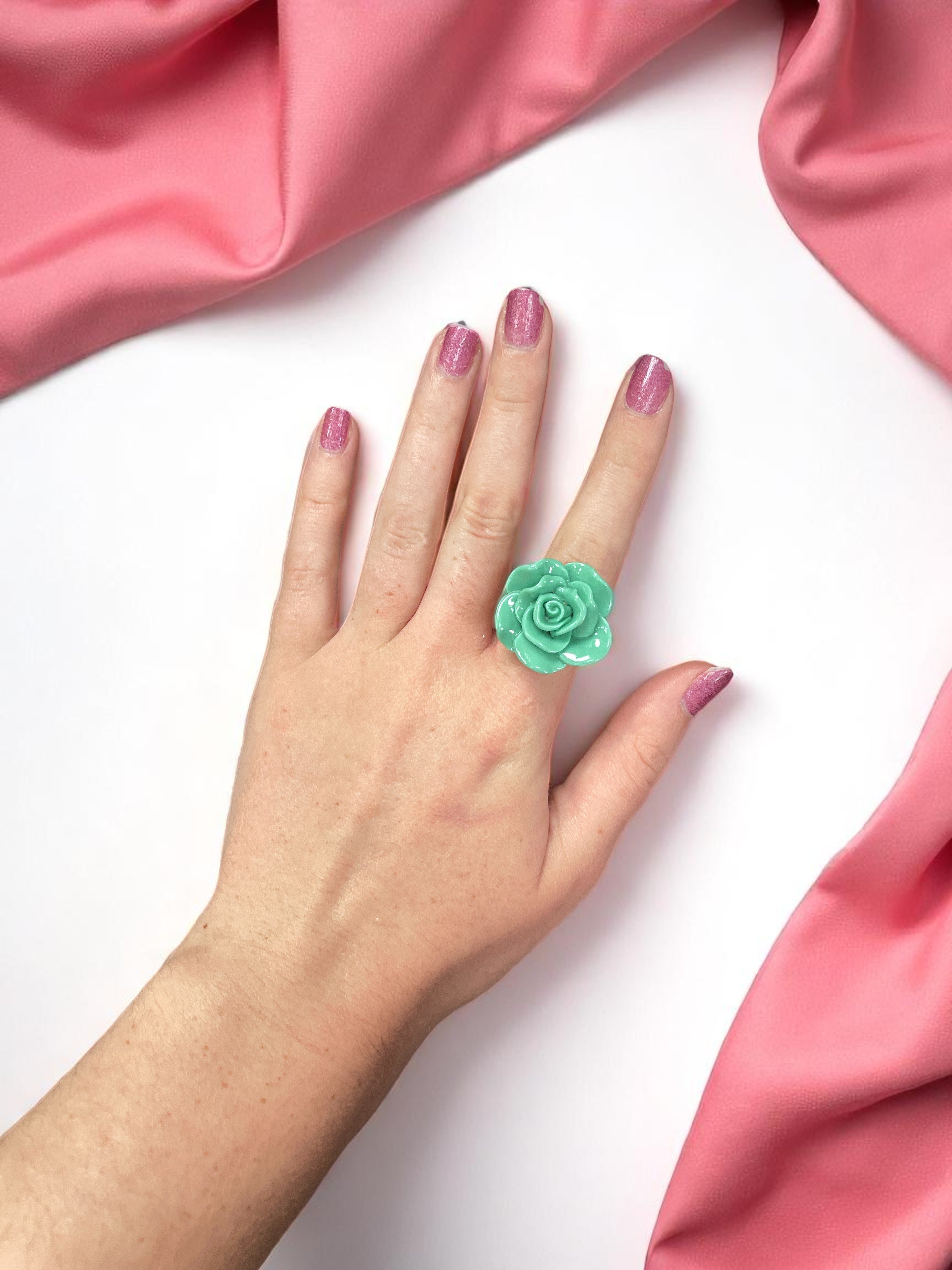Vibrant Rose Blossom Ring | A Petal-Perfect Pop of Color