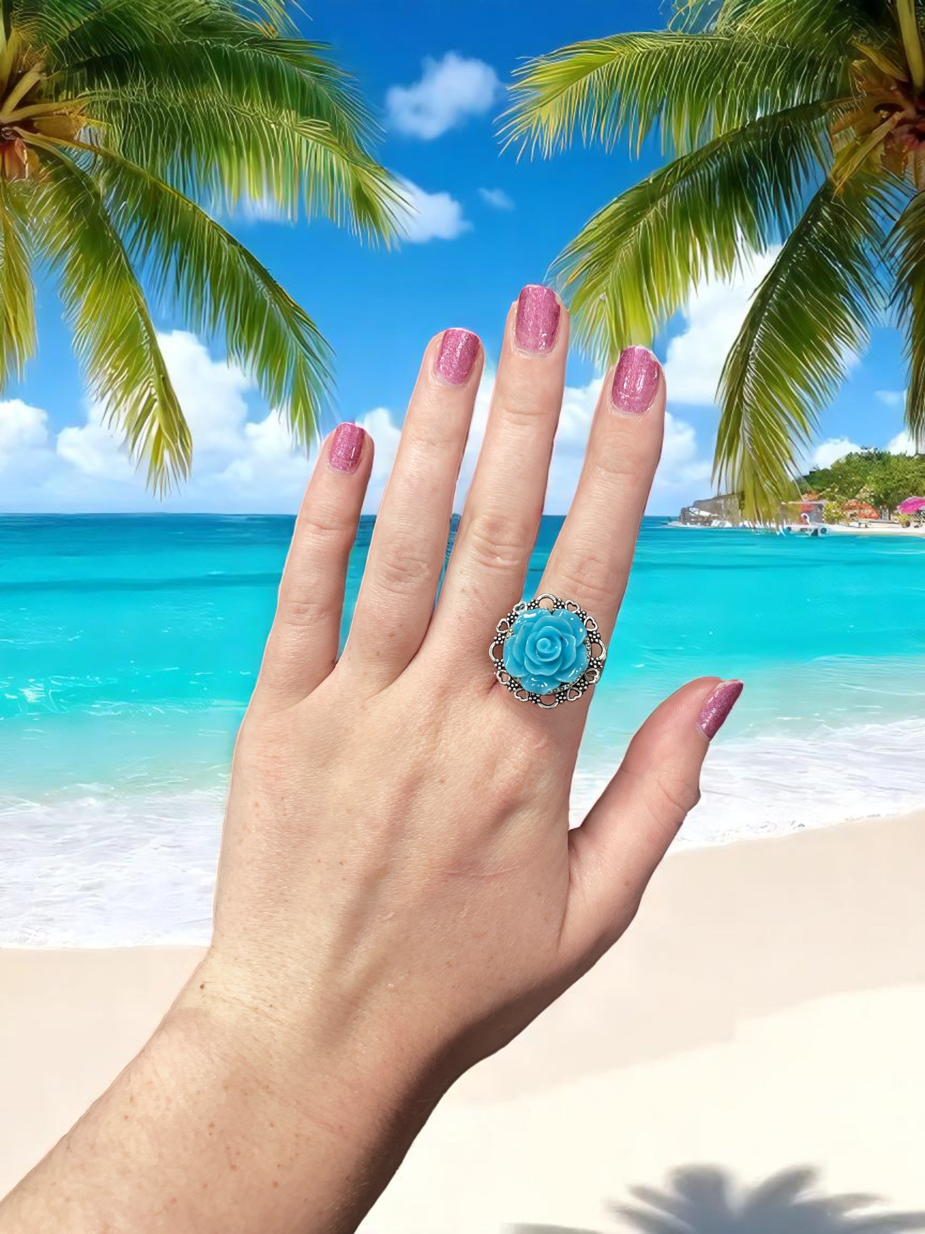 Vibrant Rose Blossom Ring | A Petal-Perfect Pop of Color