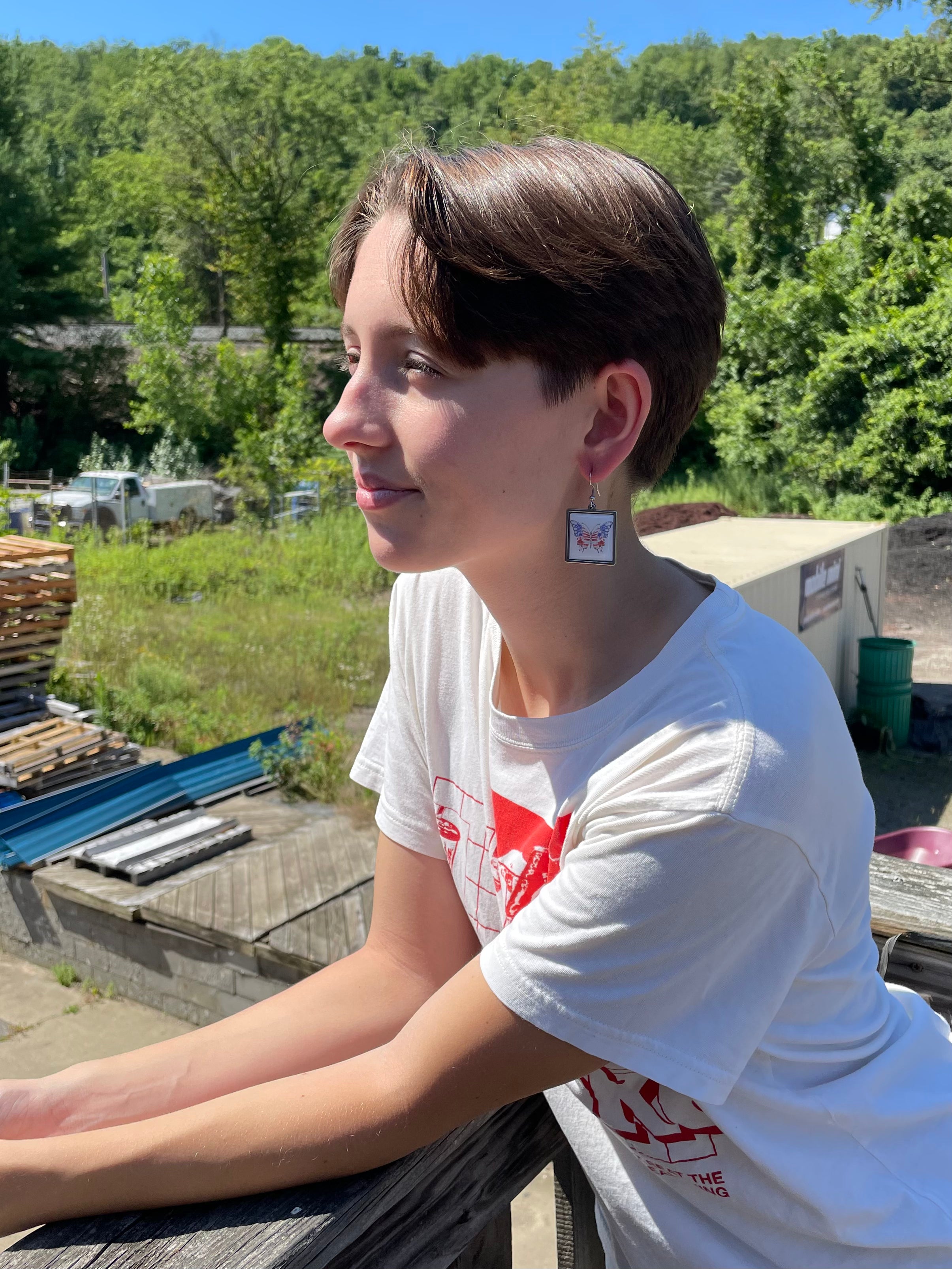 Patriotic Butterfly Earrings | Stainless Steel | Handmade in USA