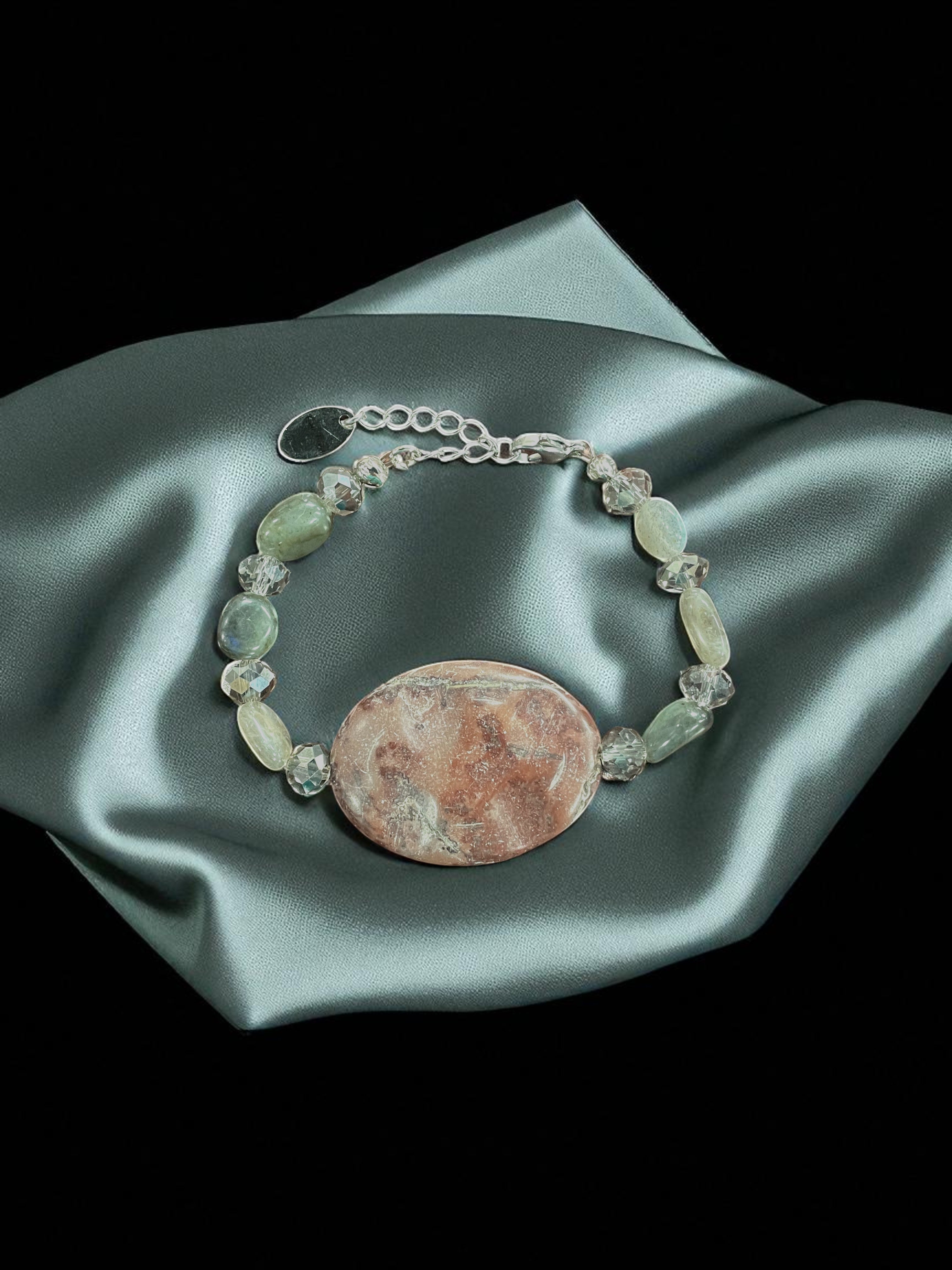 Leopard Jasper Bracelet, Gemstone Bracelet, Natural Stone Jewelry