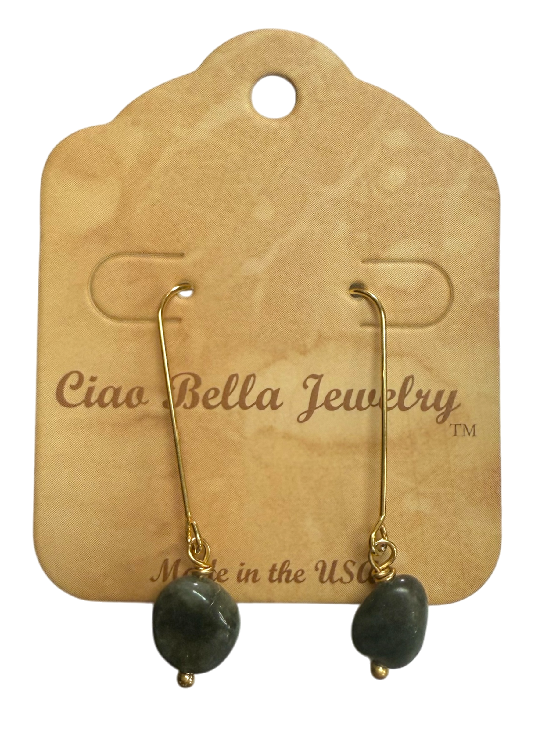 Delicate Crystal and Gemstone Drop Earrings on Gold-Plated Stainless Steel