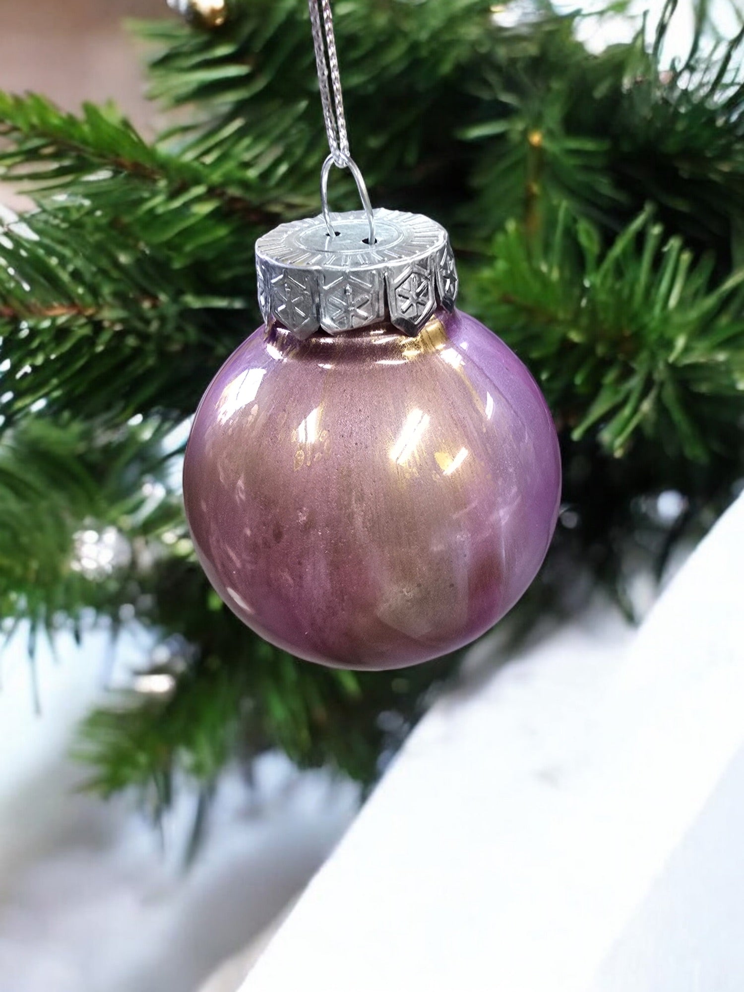 Swirl Globe Ornament | Resin Art | Unique Home Decor